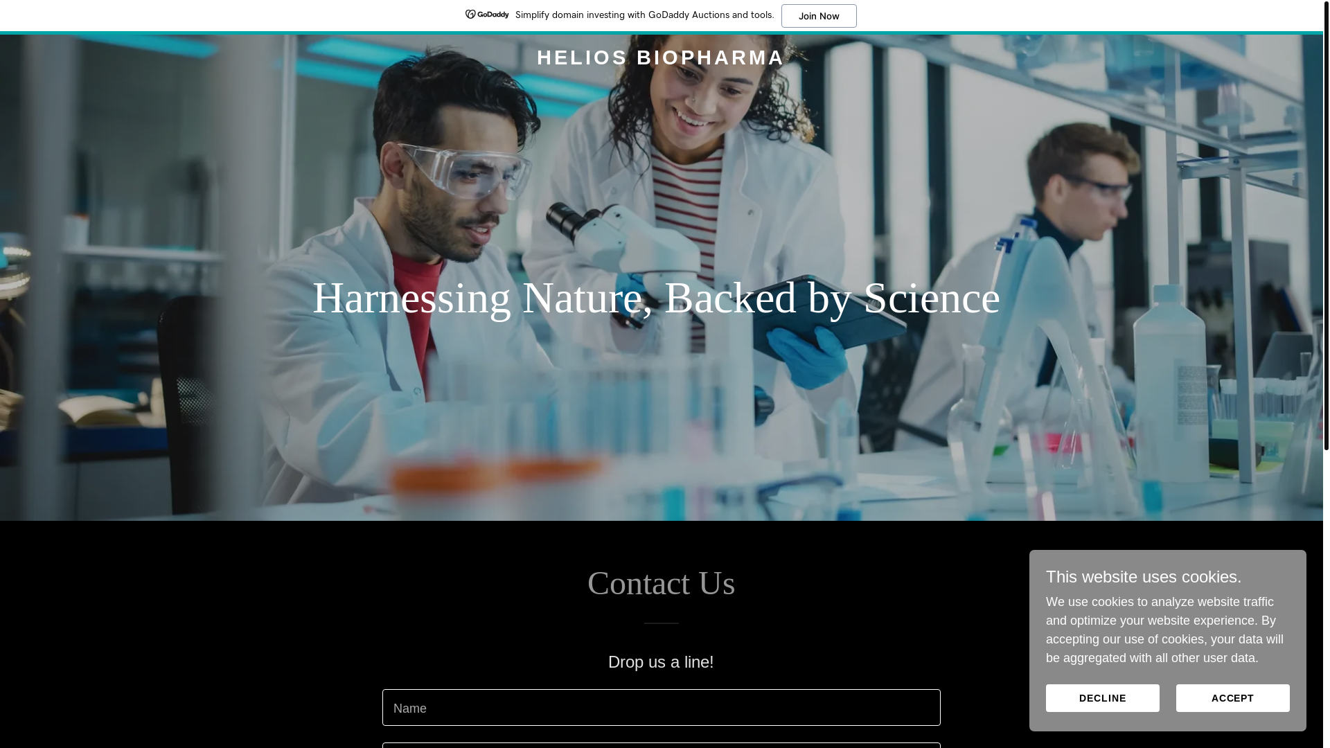 website screenshot of https://heliosmedtech.info/