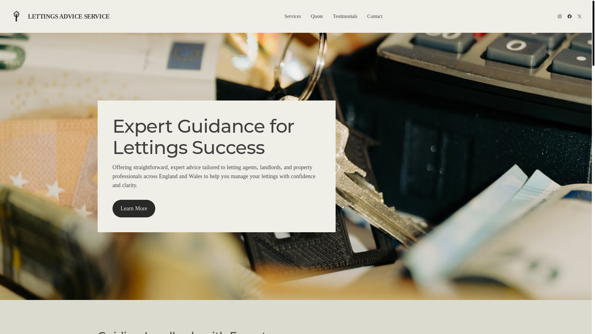 website screenshot of https://lettingsadviceservice.co.uk/
