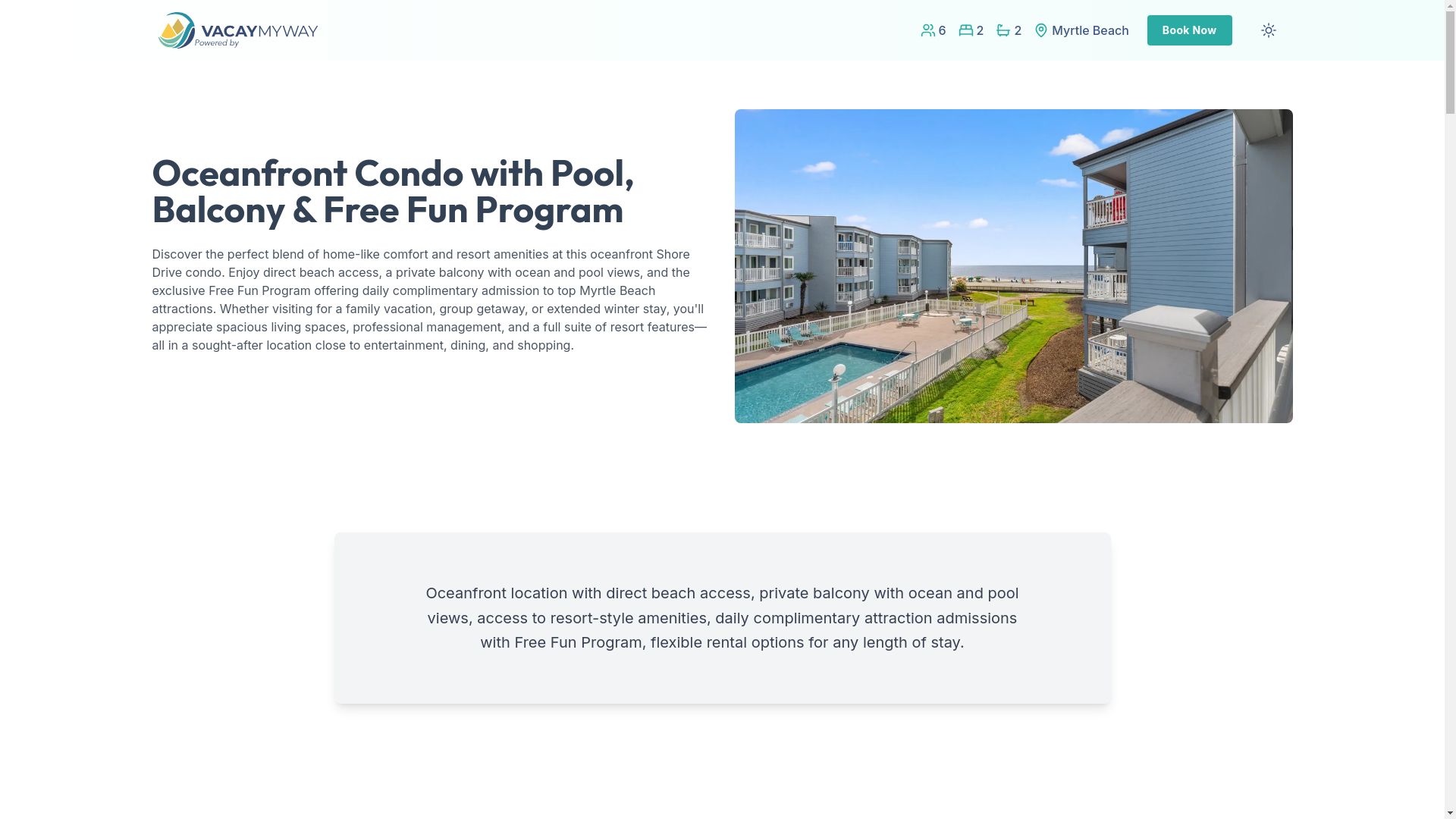 website screenshot of https://sunsoakedstrand.vacations/