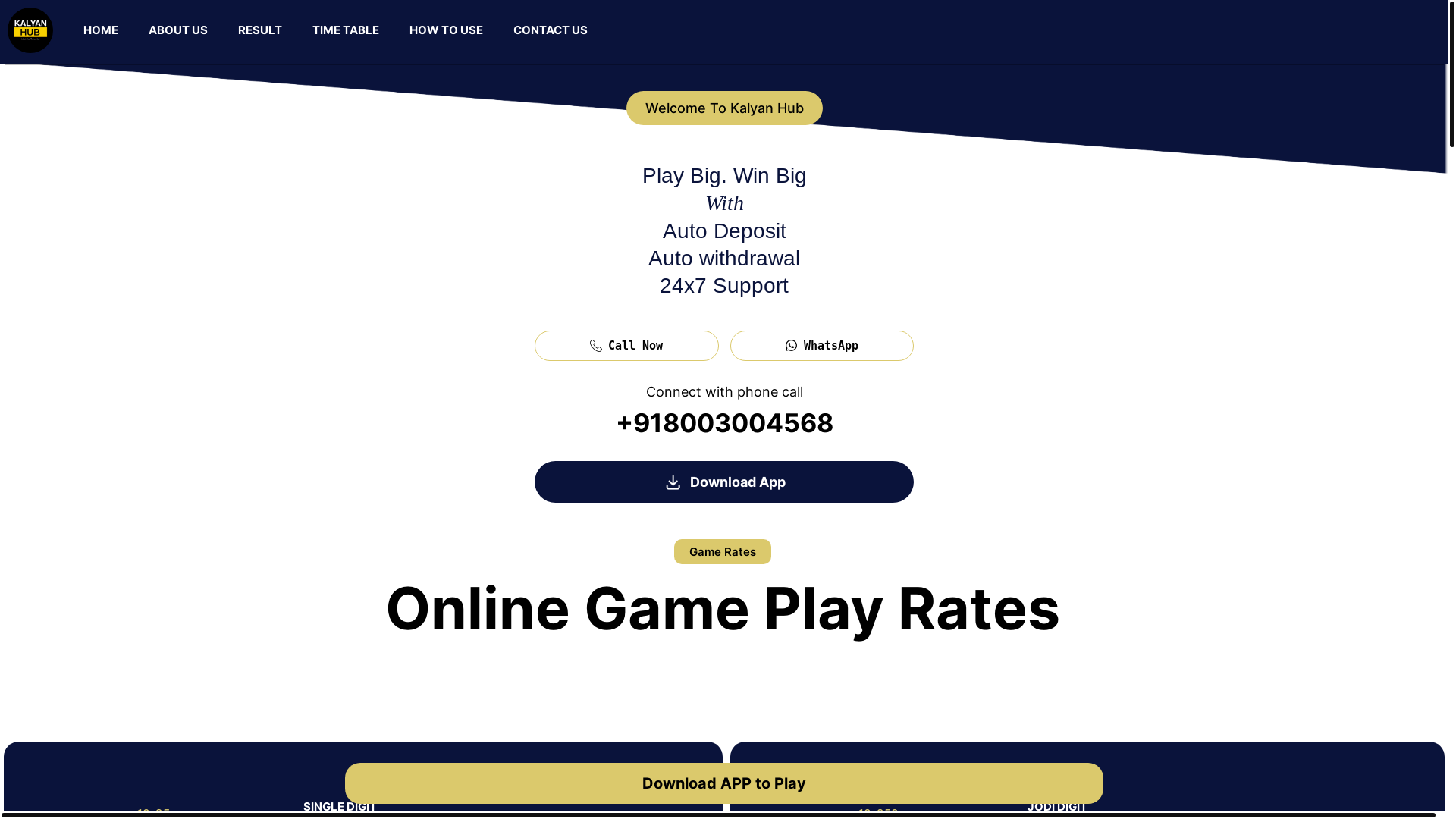 website screenshot of https://kalyanhub.fun/