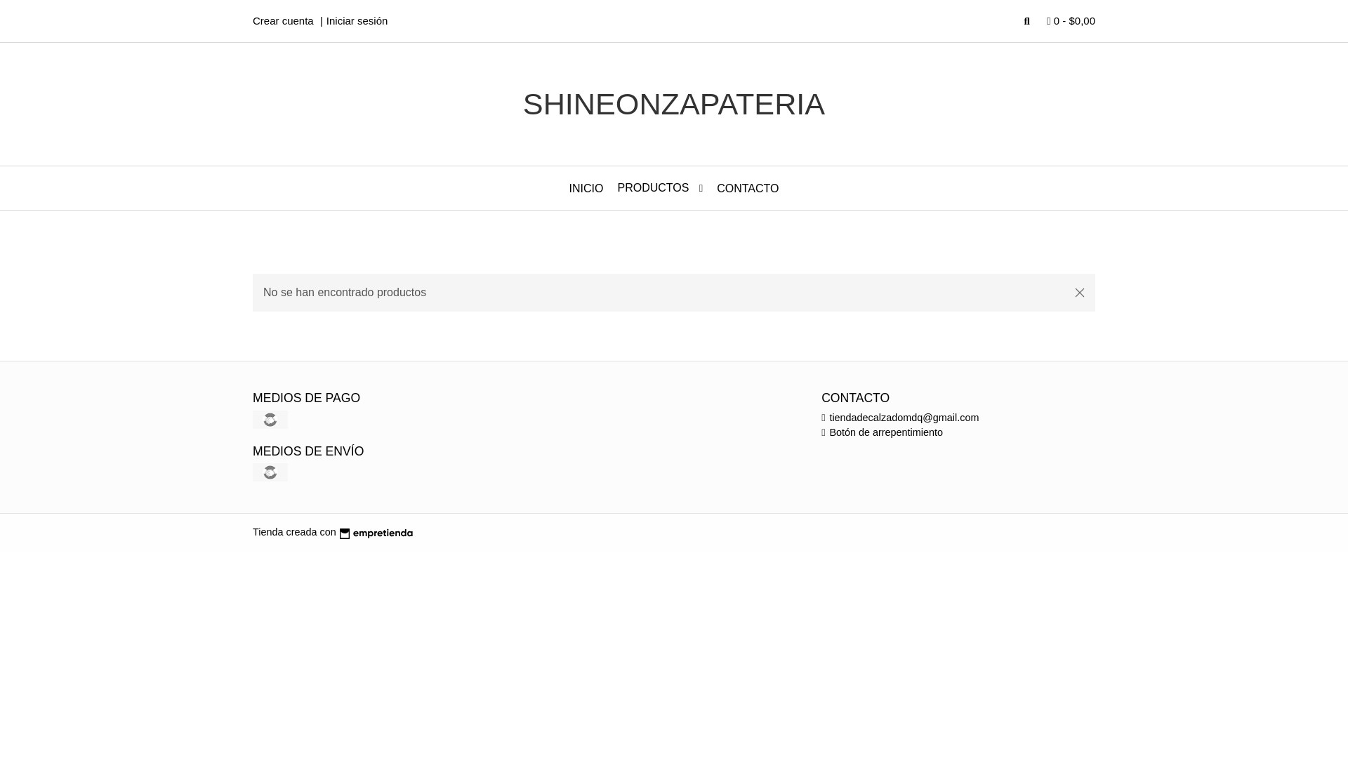 website screenshot of https://shineonzapateria.com.ar/