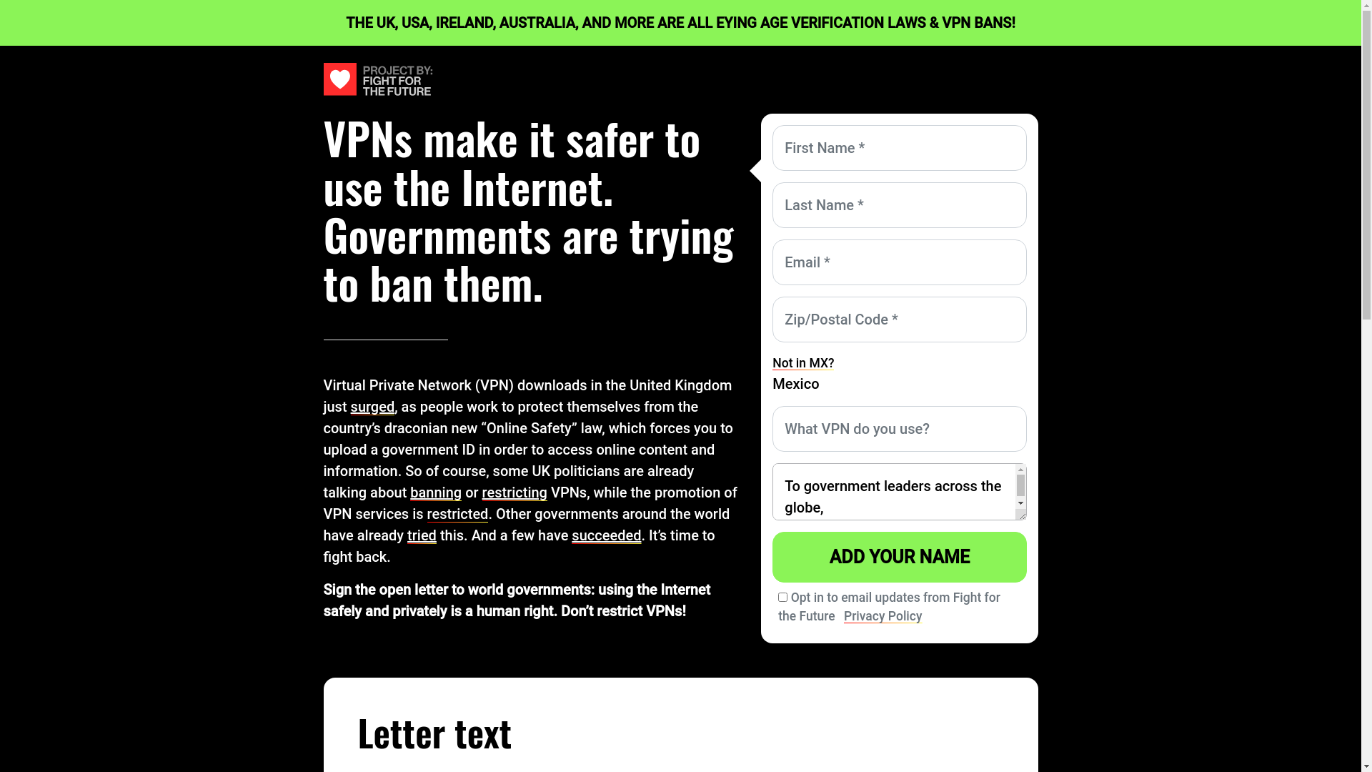 website screenshot of https://www.defendvpns.com/