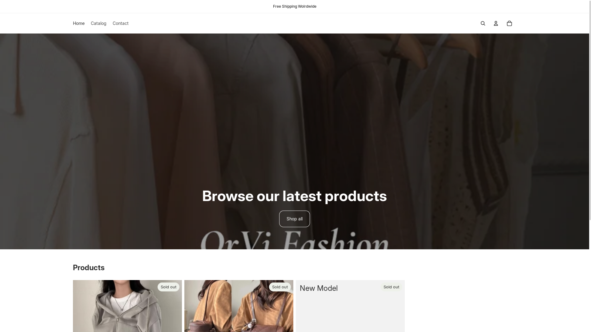 website screenshot of https://orvifashion.store/