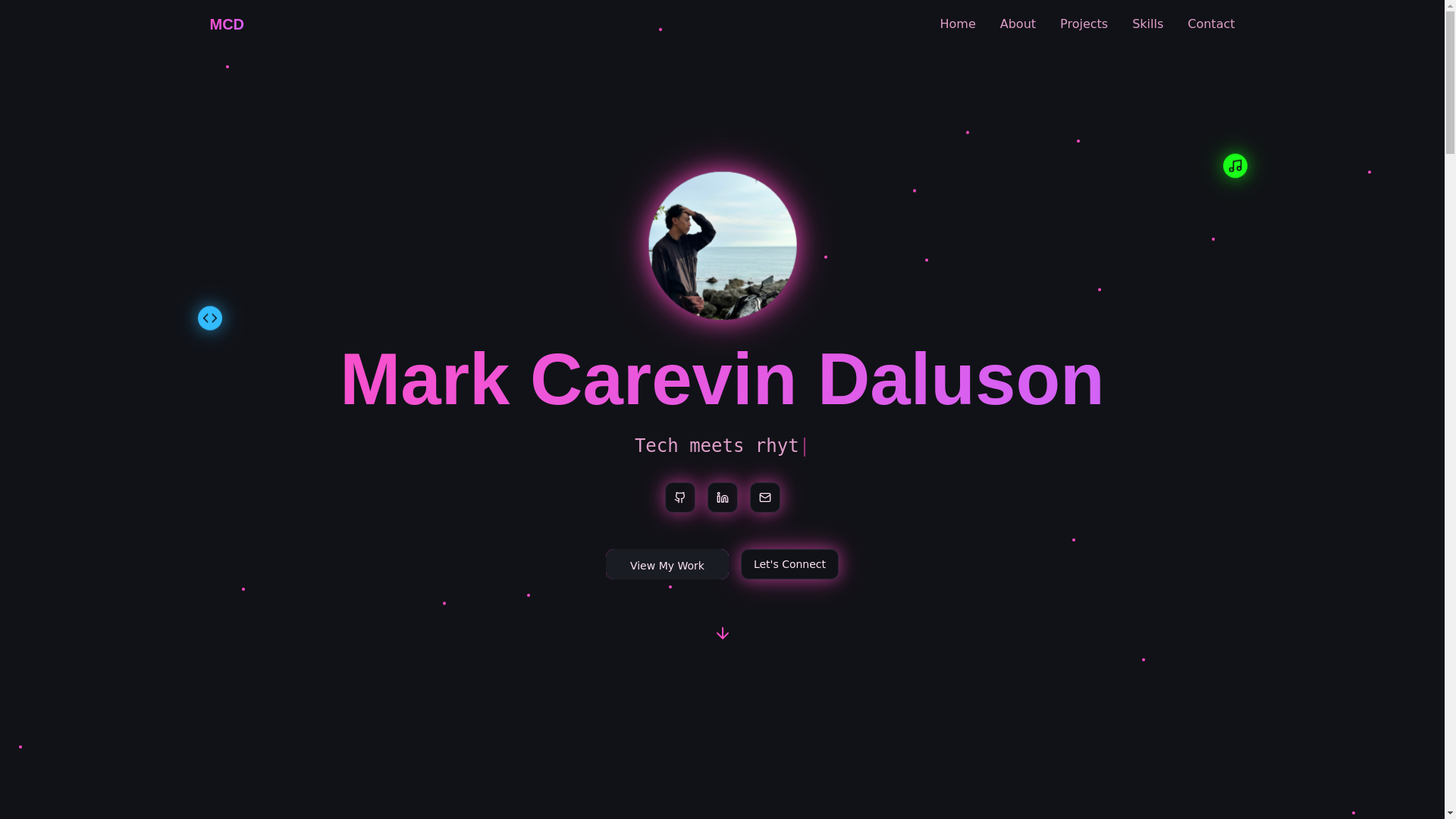website screenshot of https://markcarevin.love/