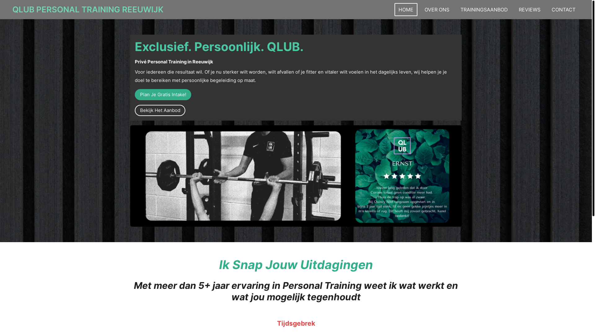 website screenshot of https://qlubpersonaltraining.nl/