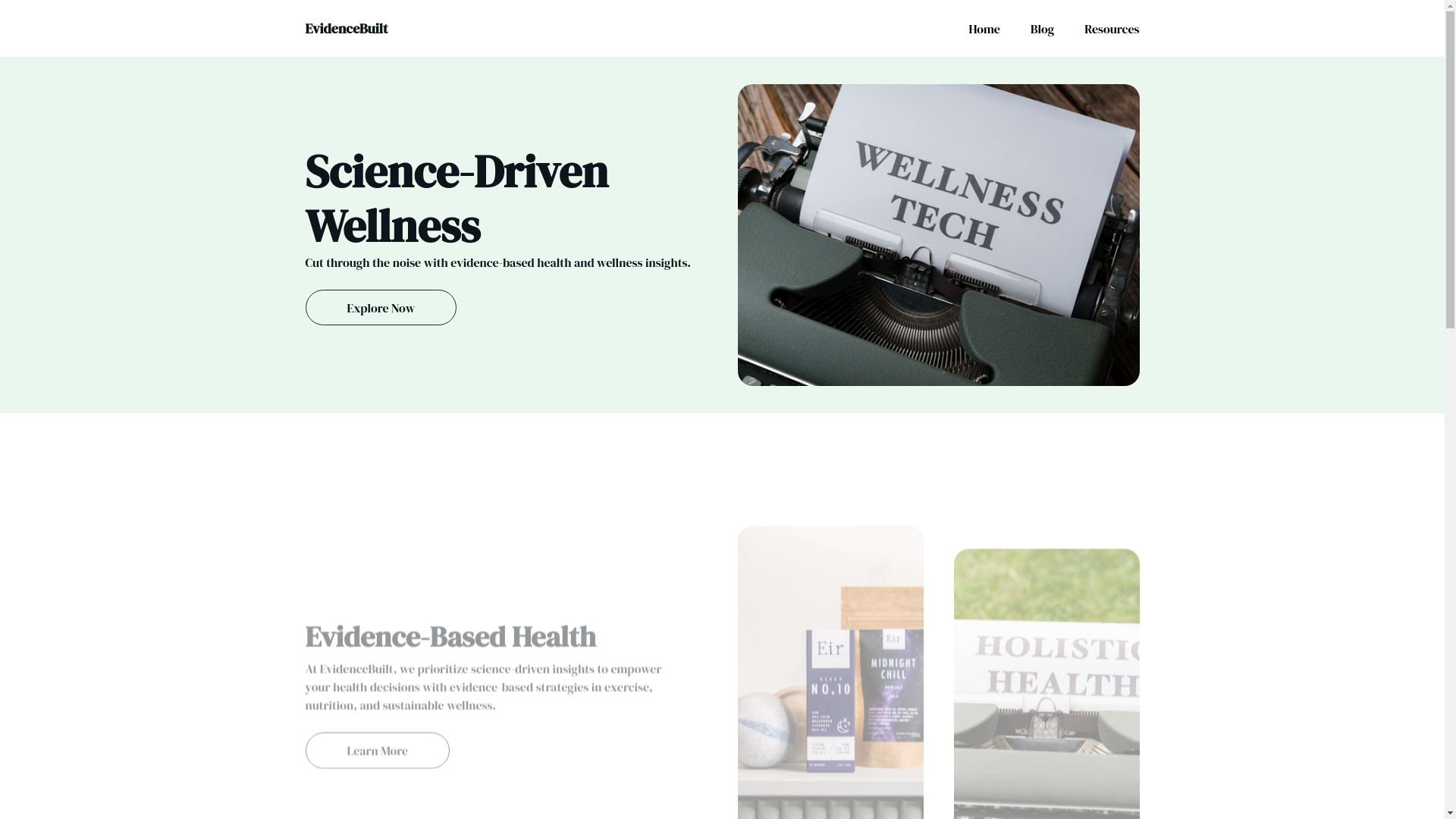 website screenshot of https://evidencebuilt.com/
