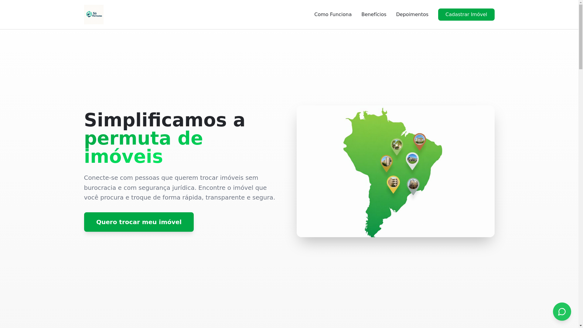 website screenshot of https://sopermutaimoveis.com.br/