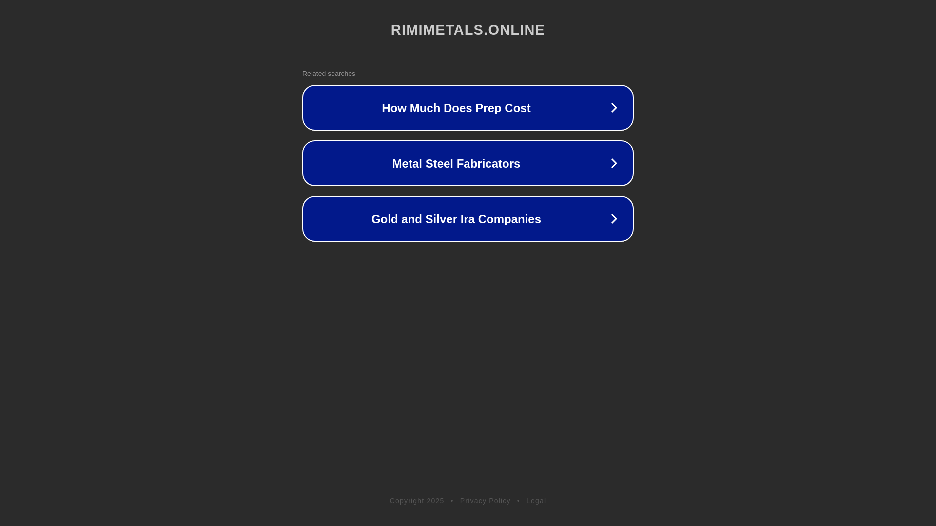 website screenshot of https://rimimetals.online/