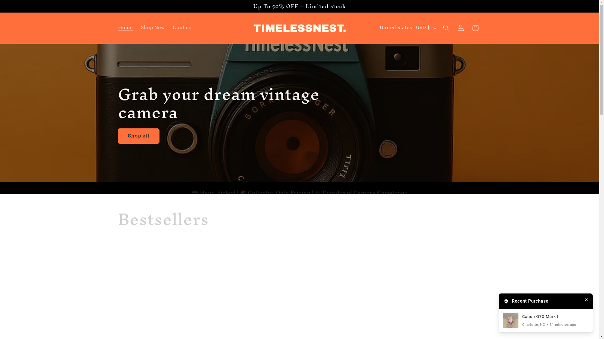 website screenshot of https://timelessnest.store/