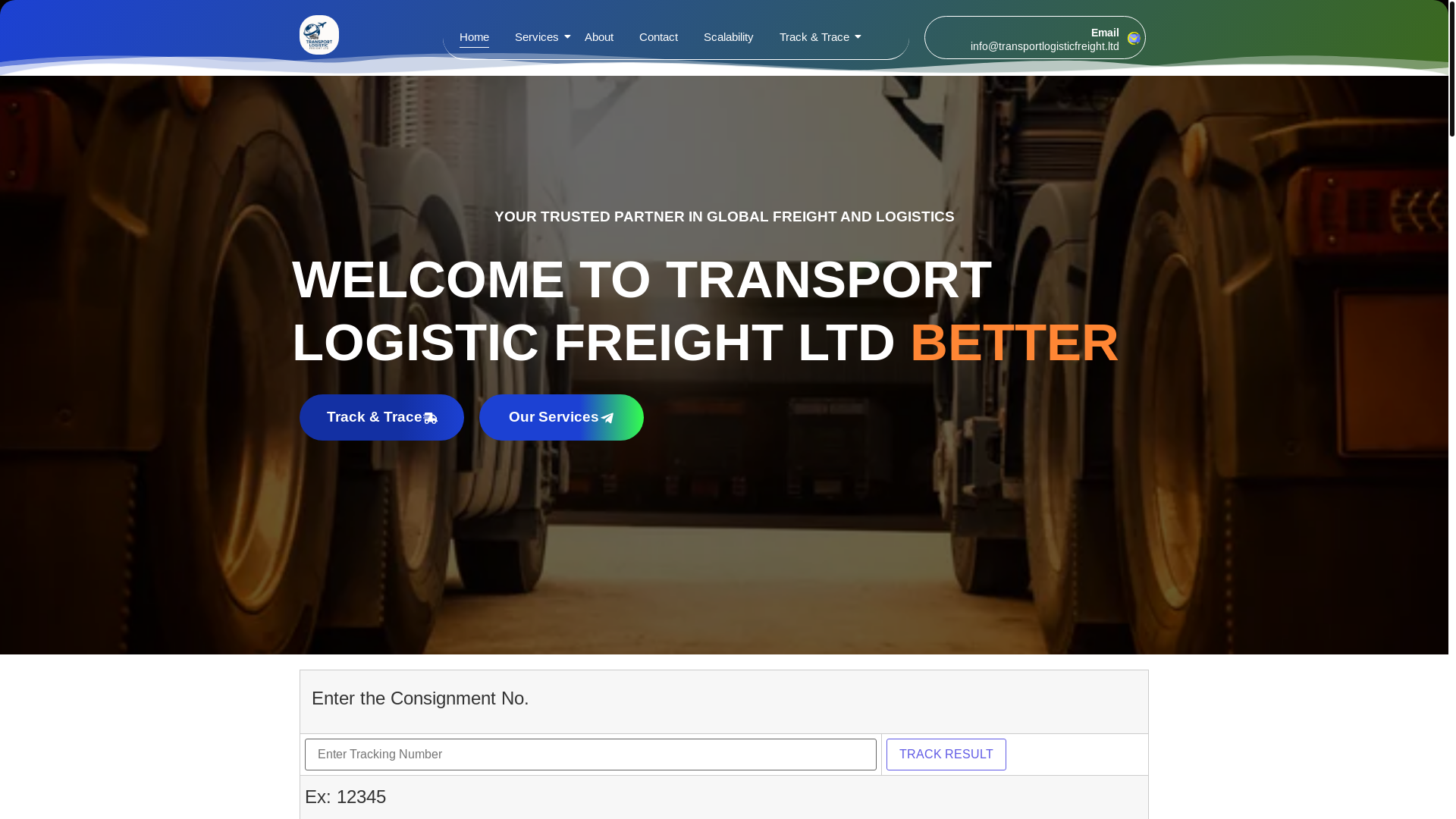 website screenshot of https://transportlogisticfreight.ltd/