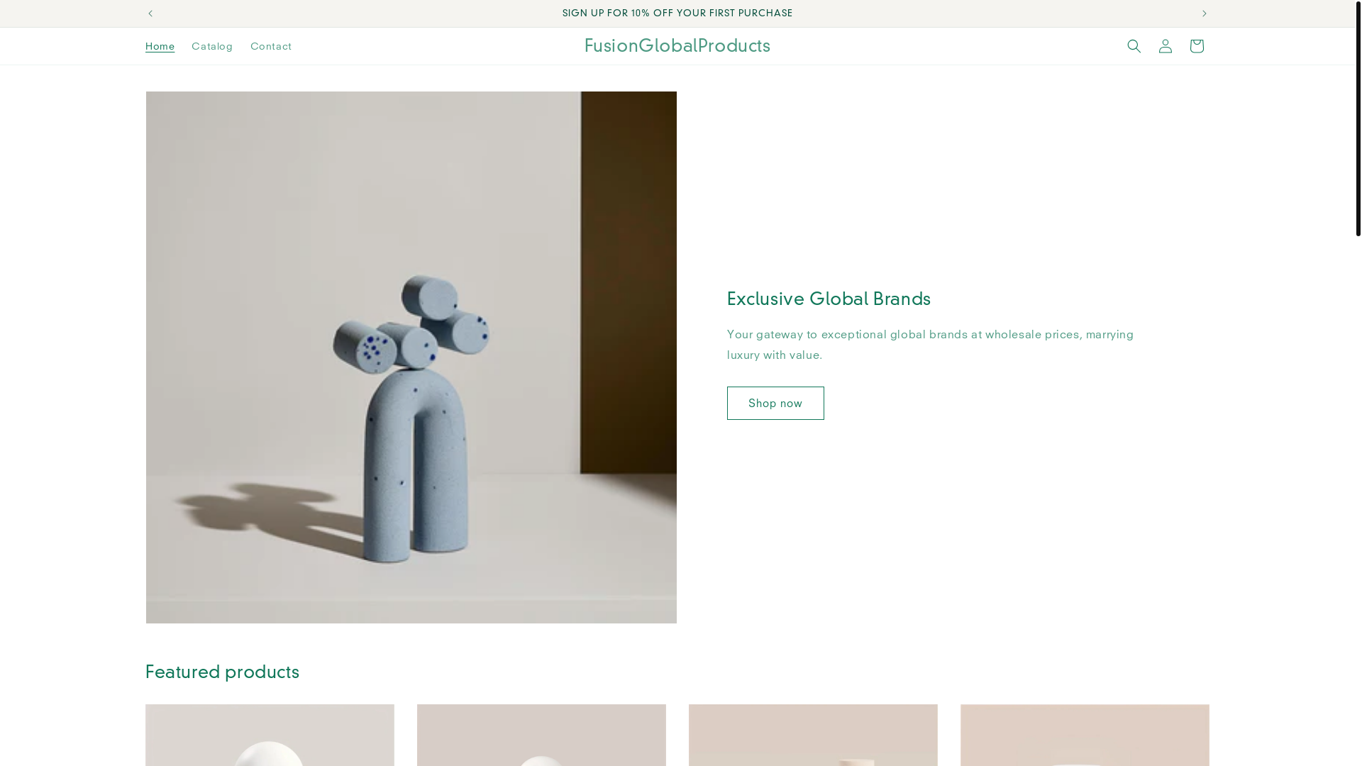 website screenshot of https://fusionglobalproducts.com/