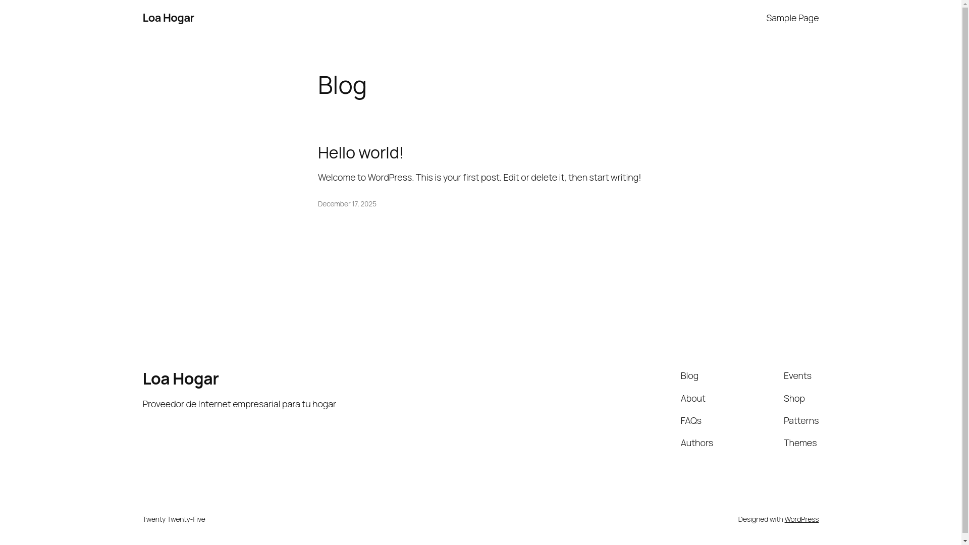 website screenshot of https://loahogar.site/