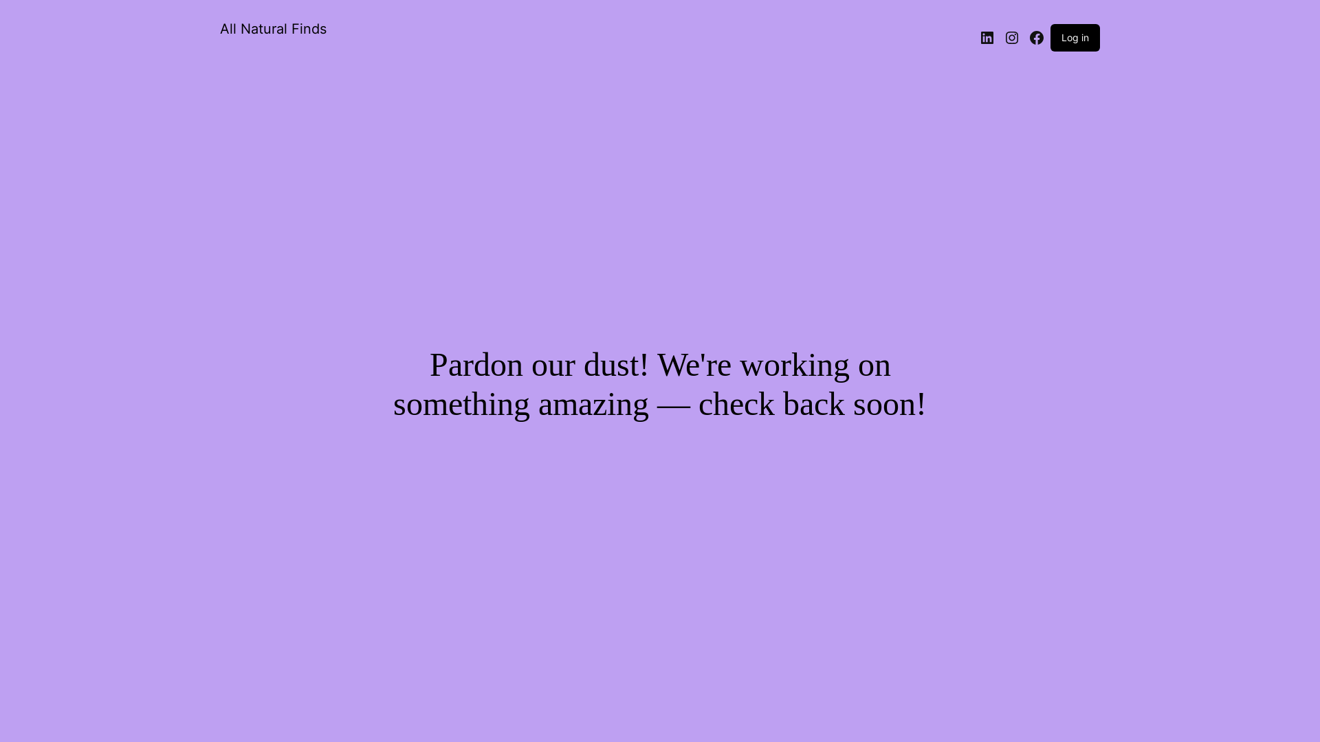 website screenshot of https://allnaturalfinds.co.uk/