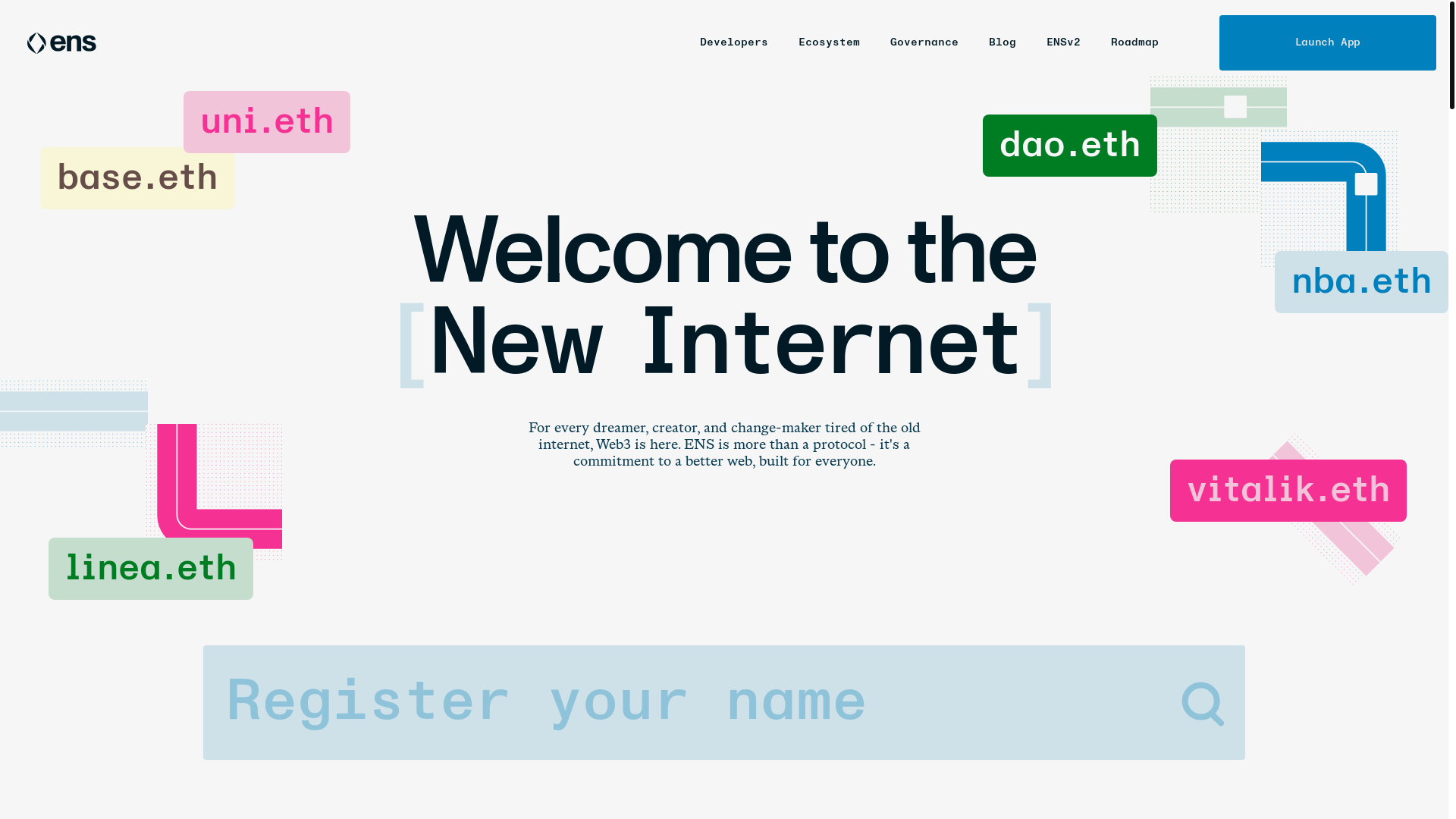 website screenshot of https://ensdomains-v2.pages.dev/