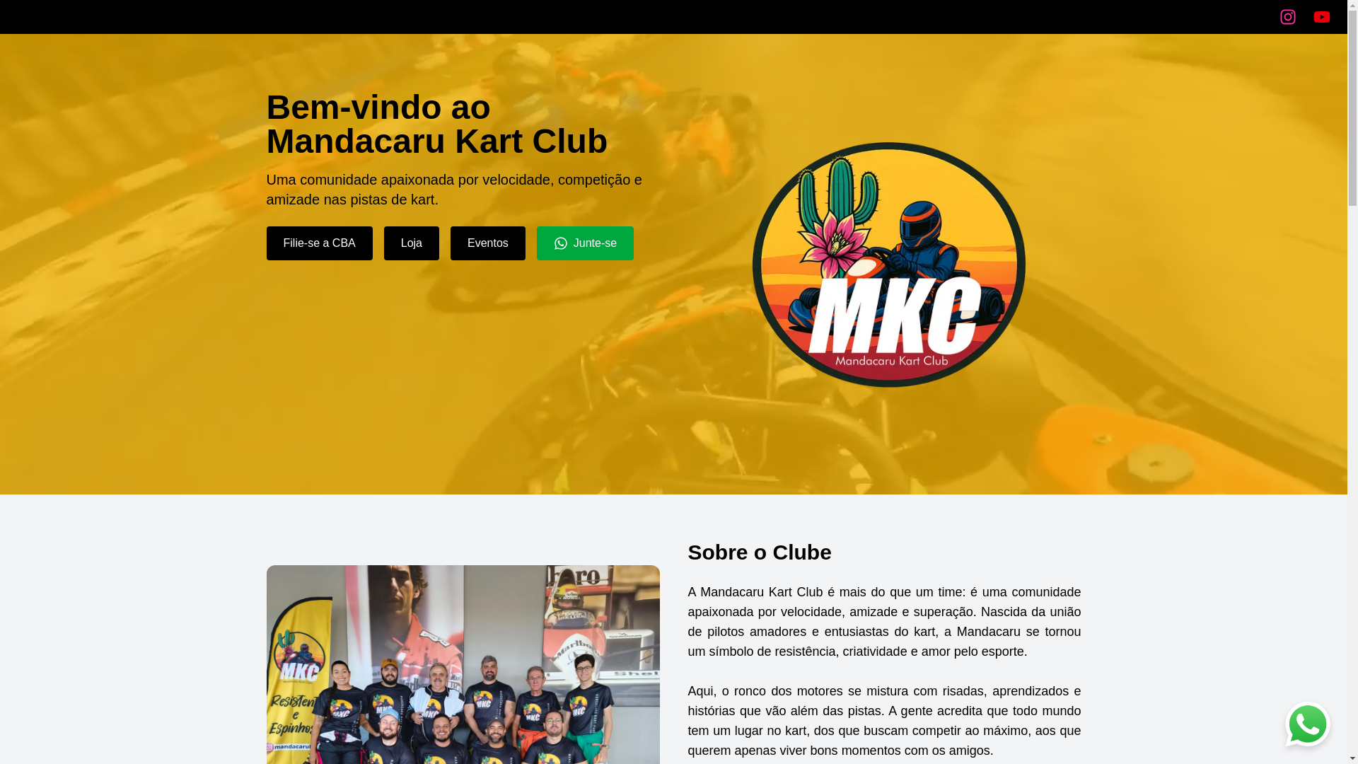 website screenshot of https://mandacarukartclub.com.br/