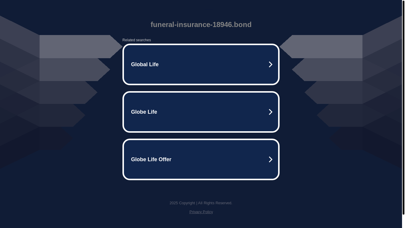 website screenshot of https://funeral-insurance-18946.bond/