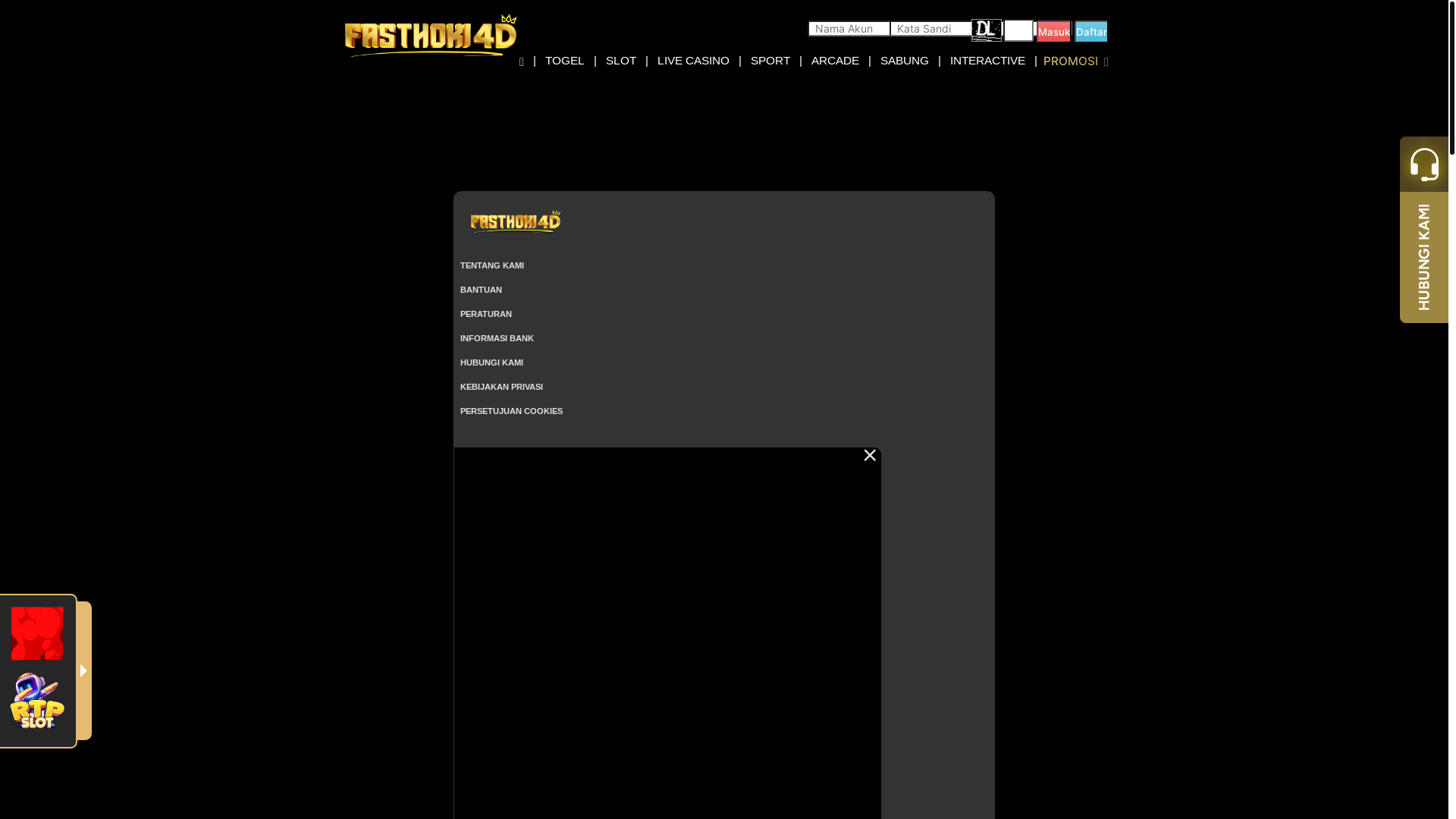 website screenshot of https://fasthoki4d.rest/