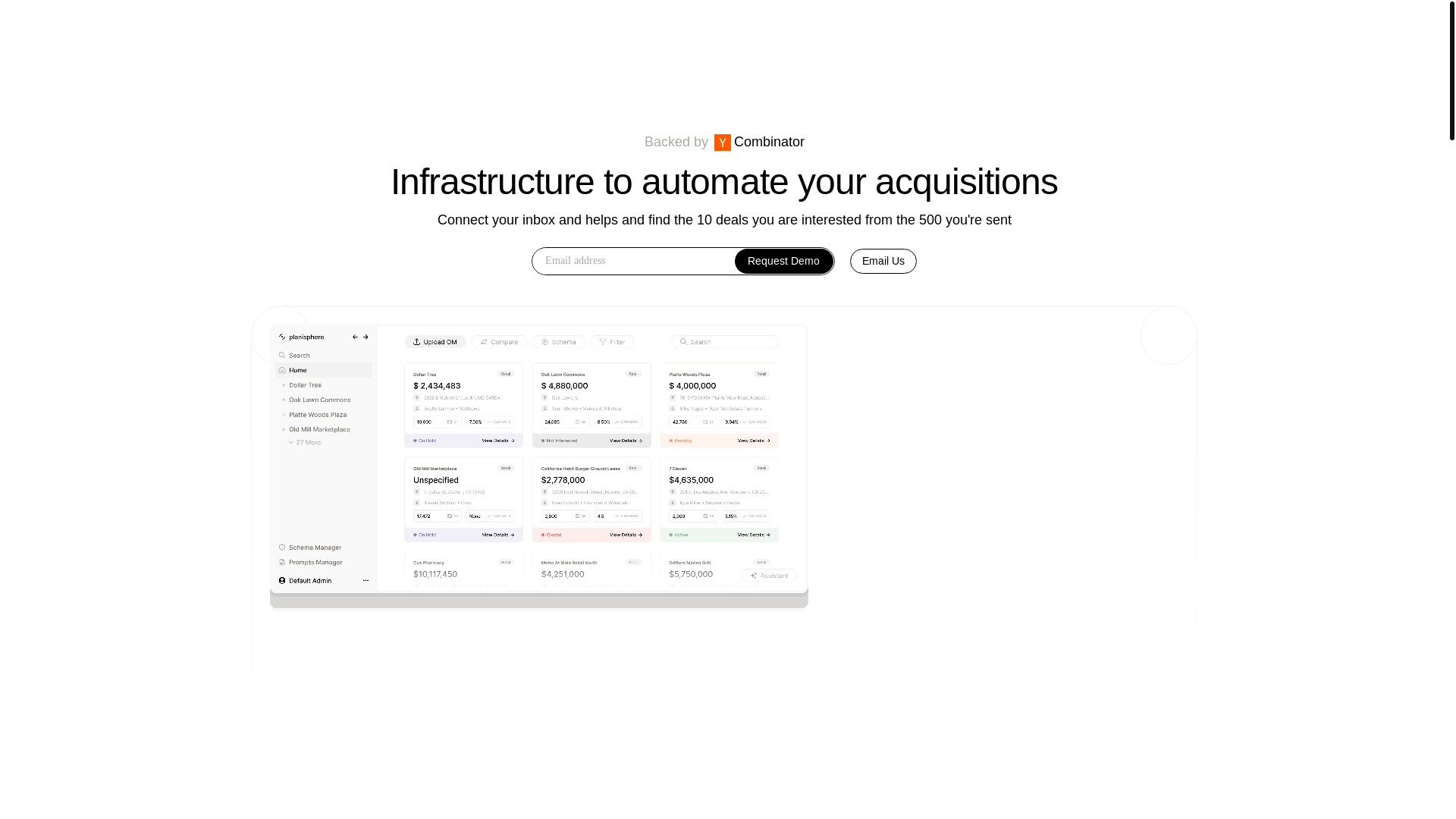 website screenshot of https://planisphereai.com/