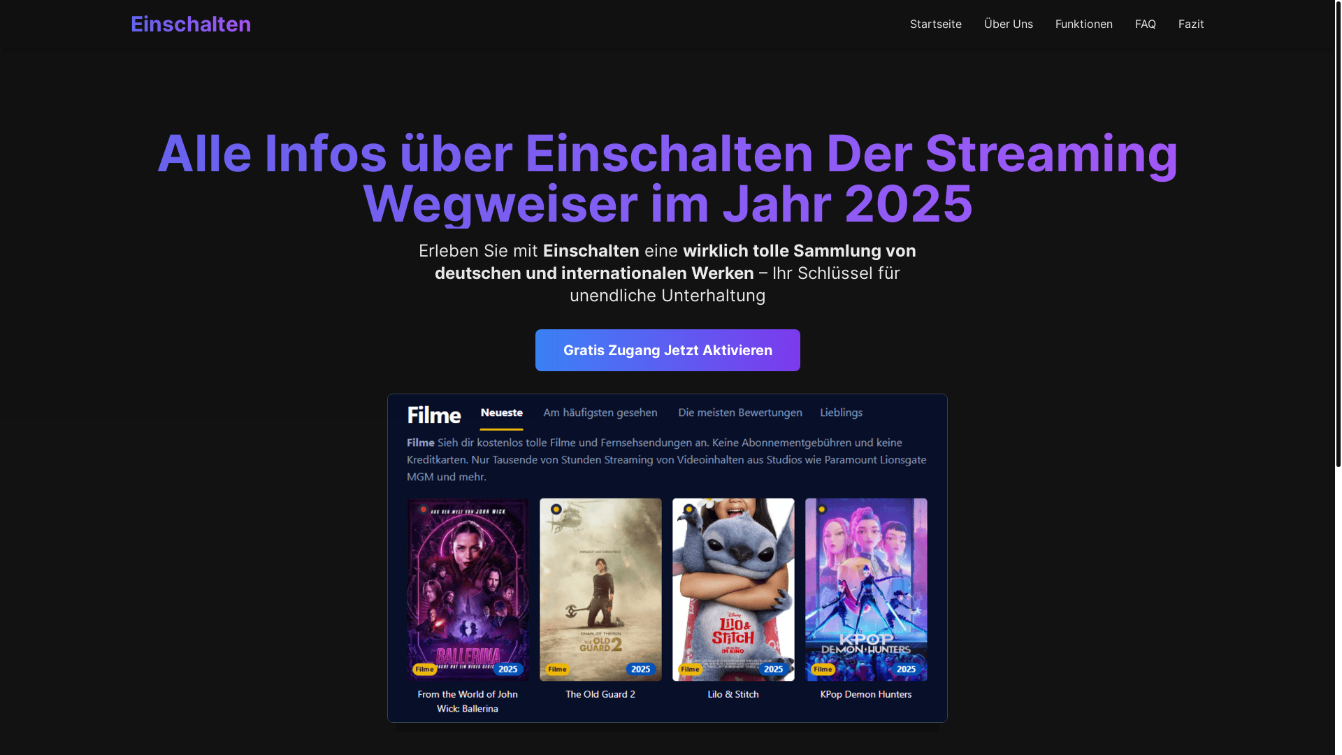 website screenshot of https://einschalten-wa6c.pages.dev/