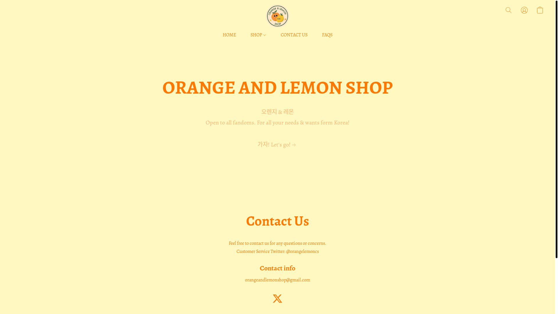 website screenshot of https://orangelemonshop.com/