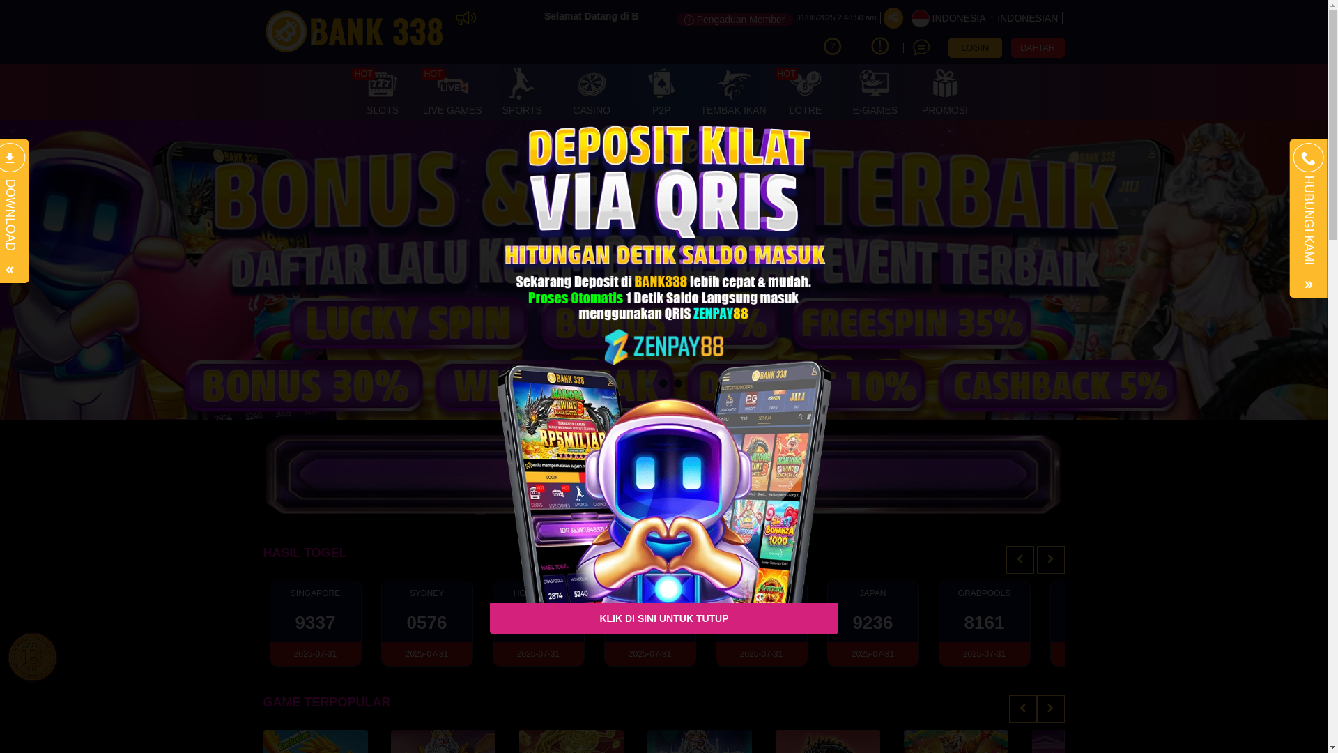 website screenshot of https://area15bank.live/