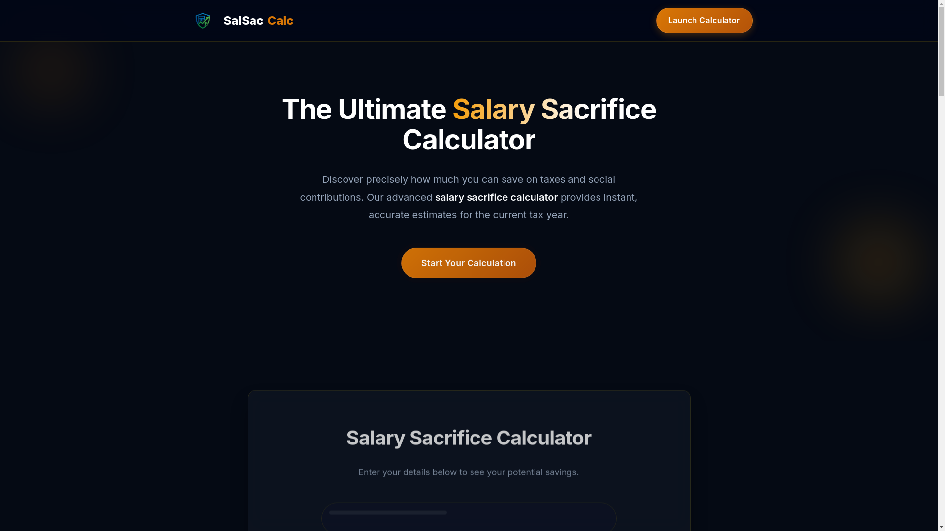 website screenshot of https://salary-sacrifice-caculator.pages.dev/