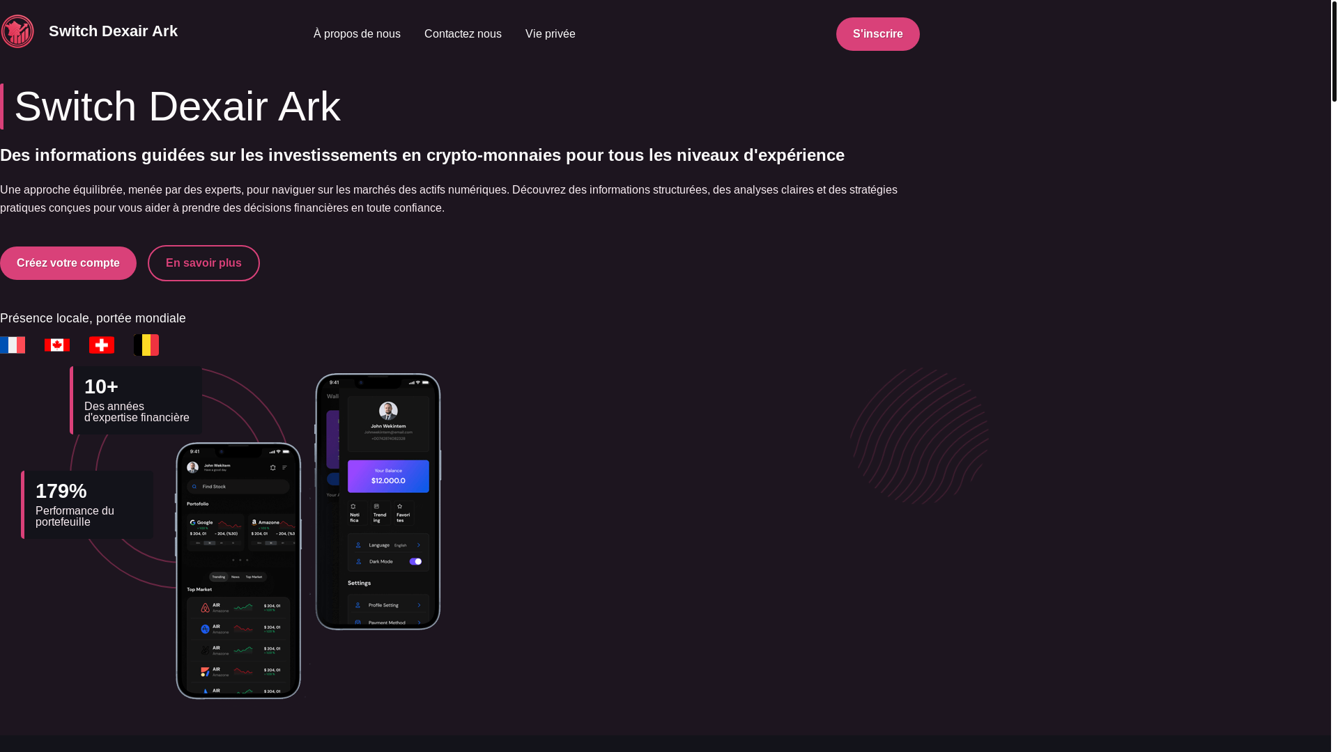 website screenshot of https://switchdexairark.fr/