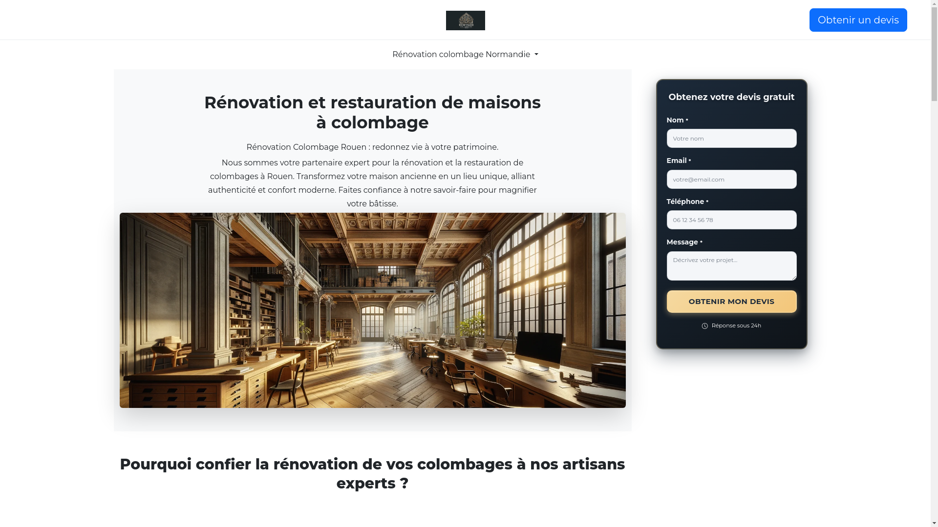 website screenshot of https://renovation-colombage-rouen-fr.pages.dev/