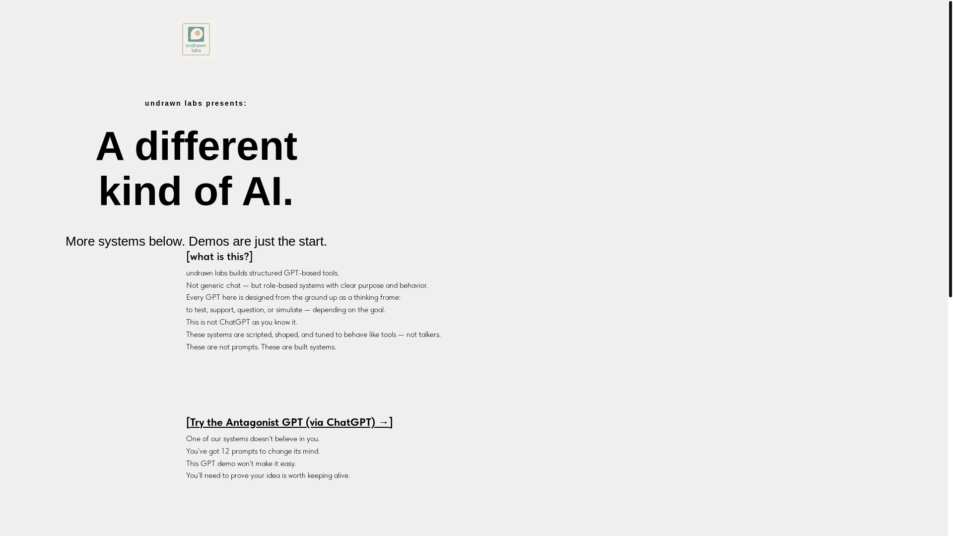 website screenshot of https://undrawnlabs.com/