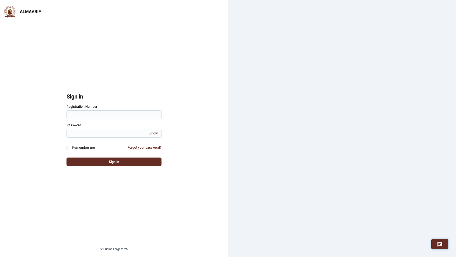 website screenshot of https://almaarif-student-portal.pages.dev/