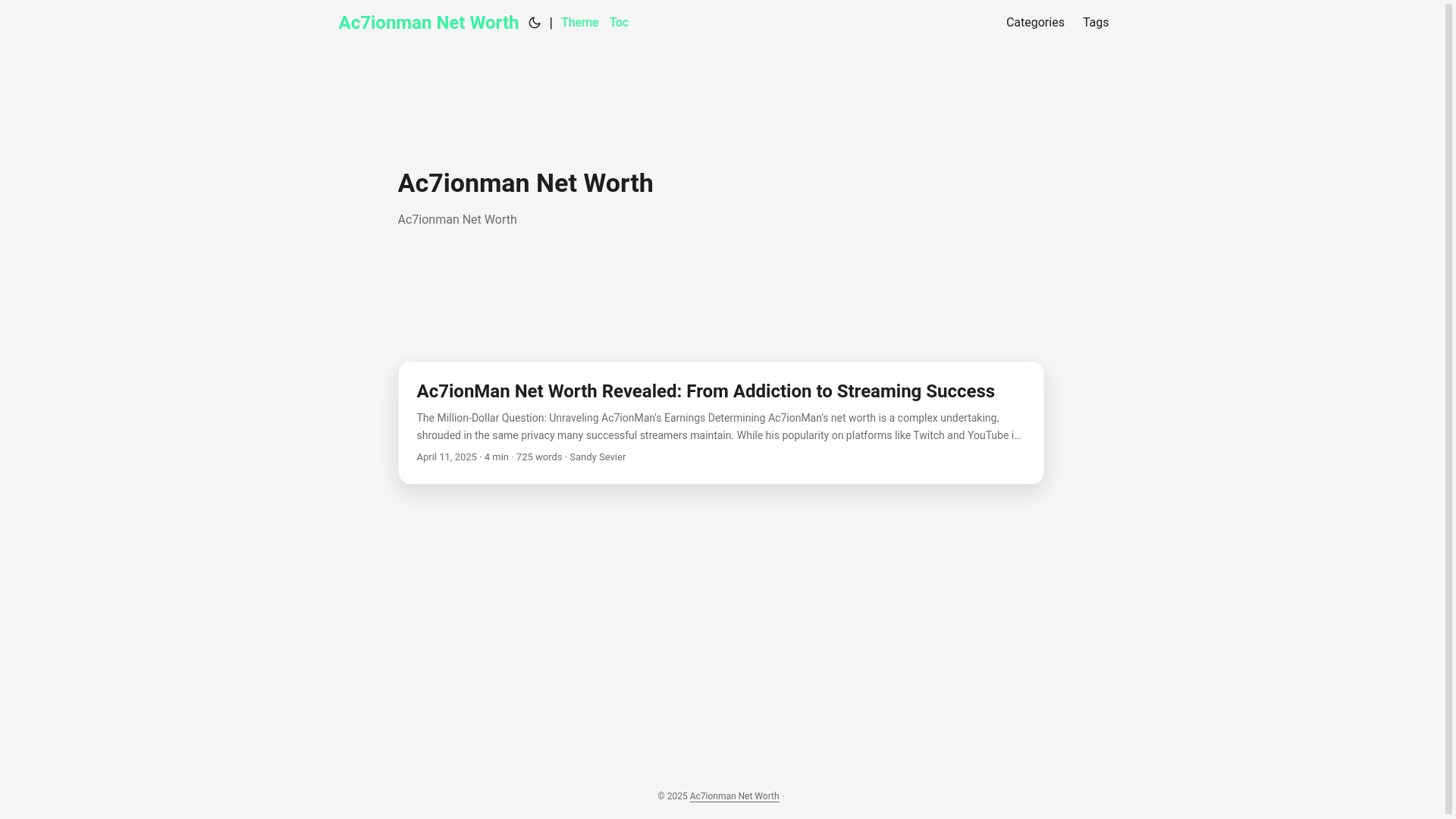 website screenshot of https://ac7ionman-net-worth.pages.dev/