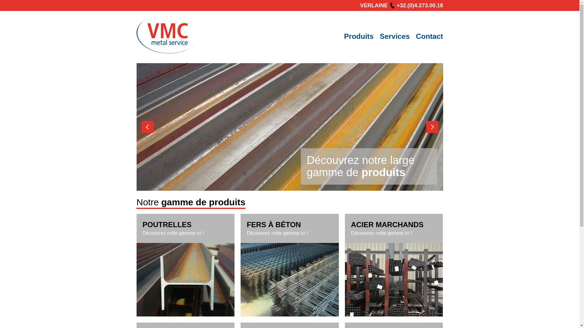 website screenshot of https://vmcmetal-be.pages.dev/
