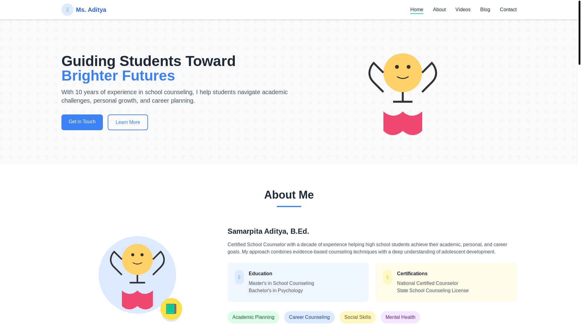 website screenshot of https://samarpitaaditya.in/