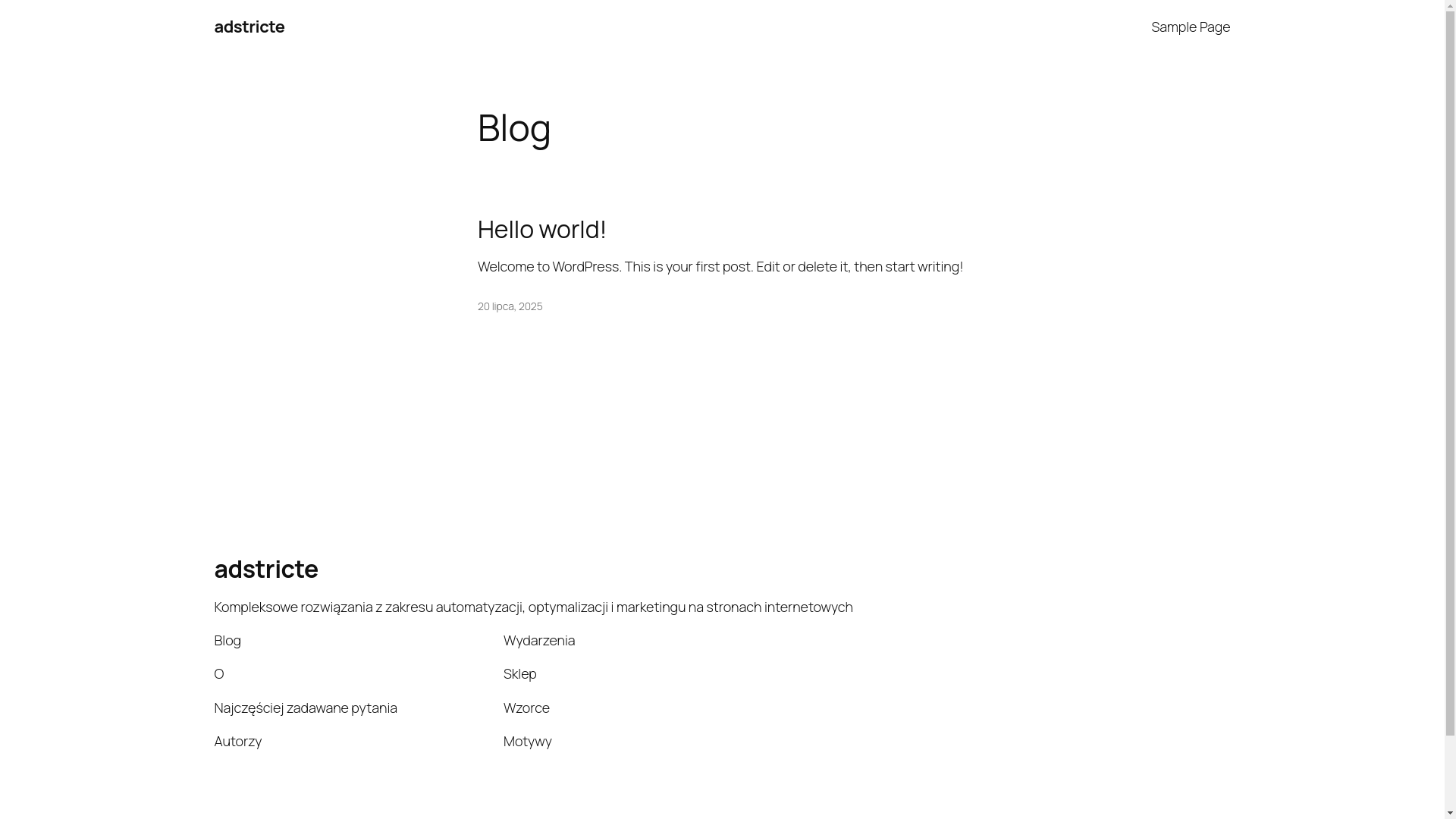 website screenshot of https://adstricte.pl/