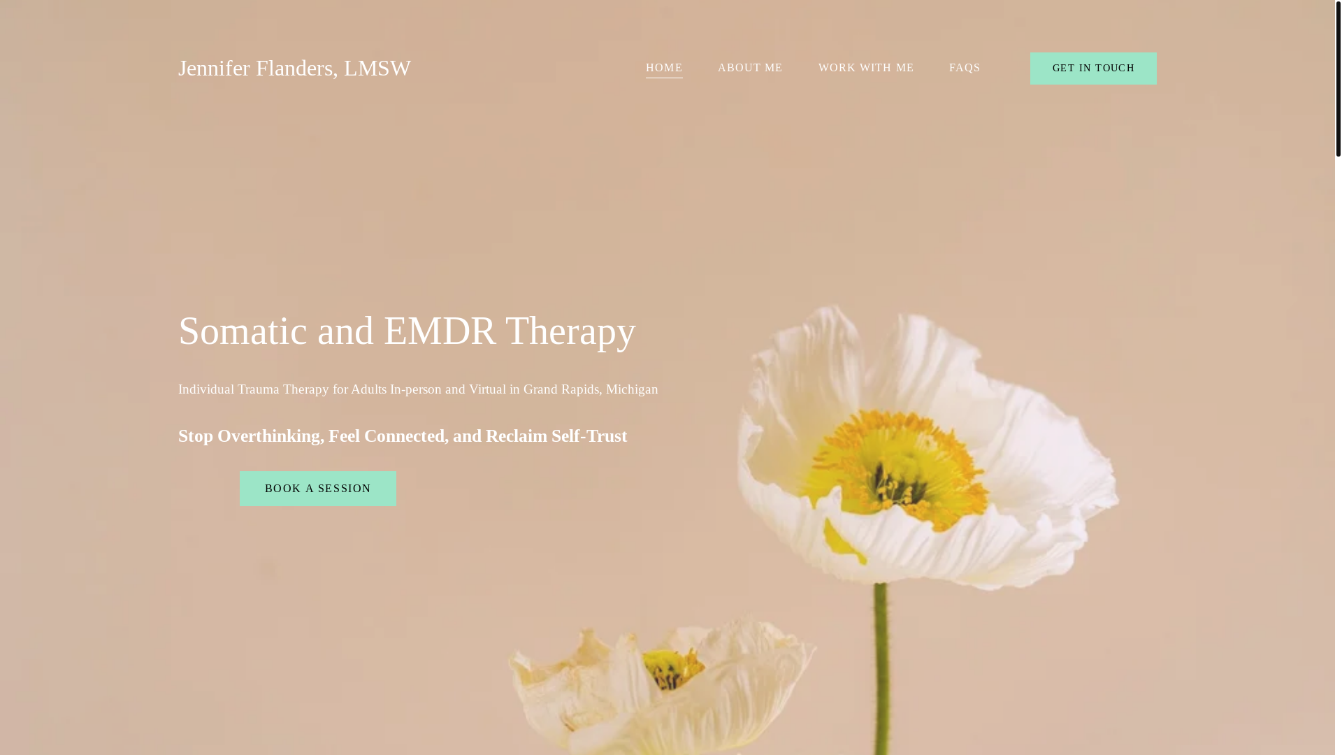 website screenshot of https://jenniferflanderslmsw.com/