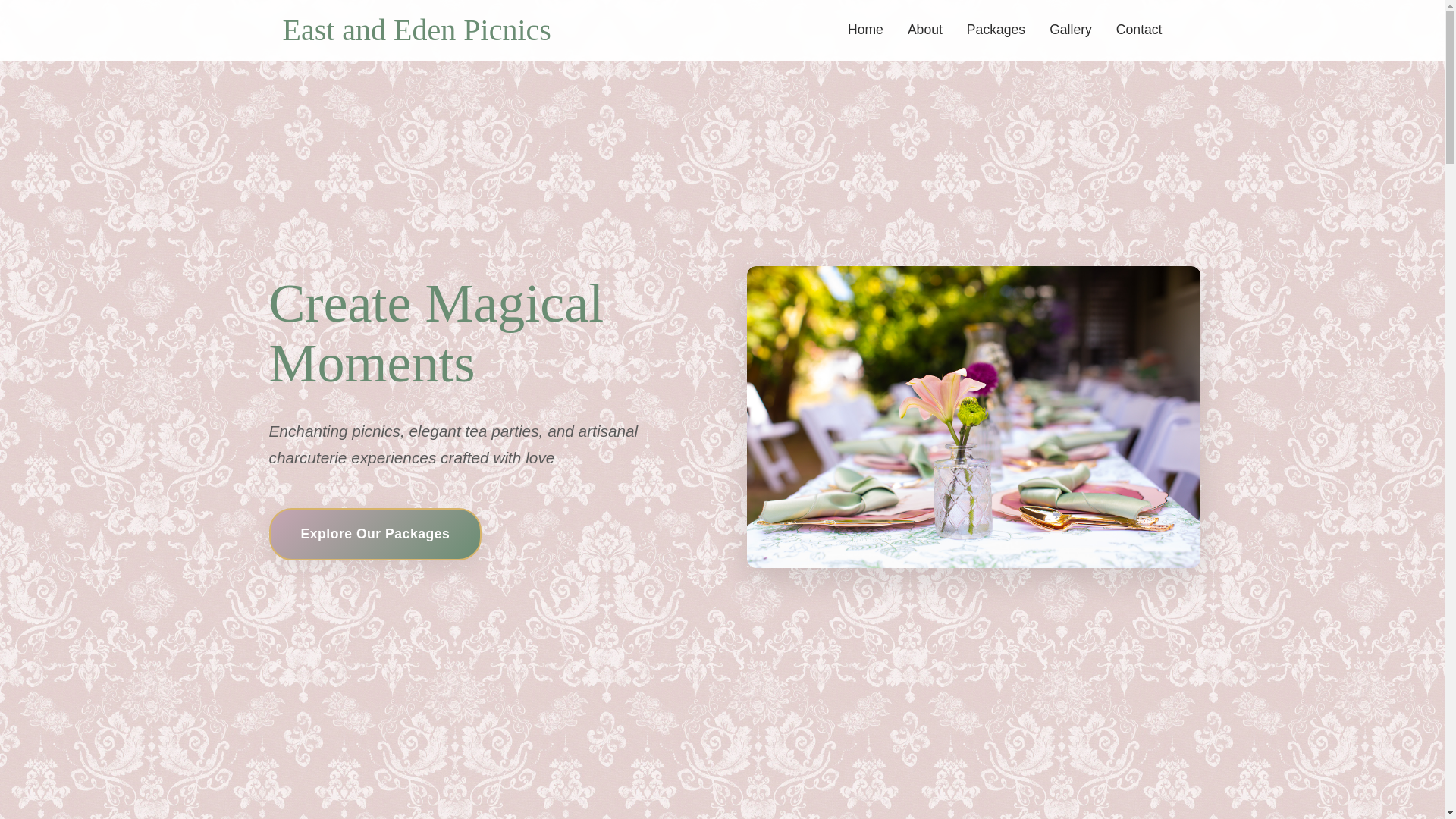 website screenshot of https://eastandedenpicnics.com/