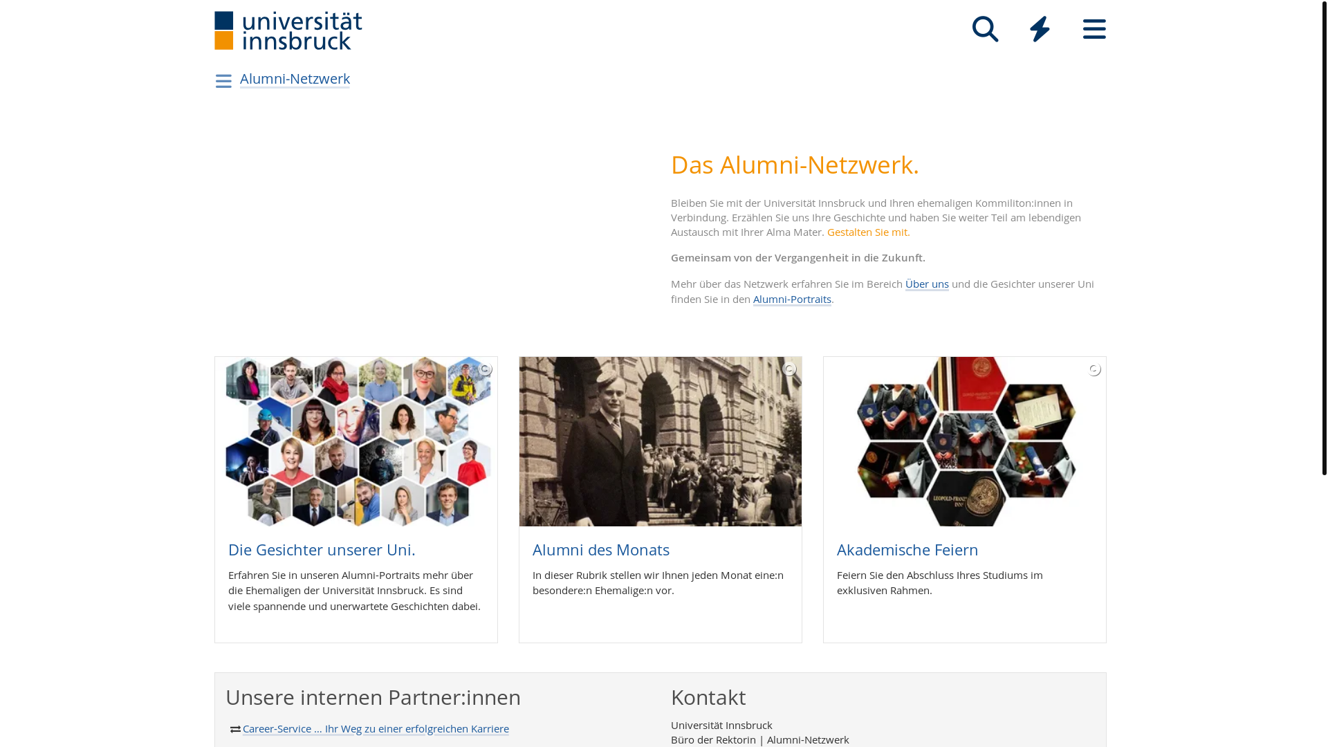 website screenshot of https://alumni-innsbruck.at/