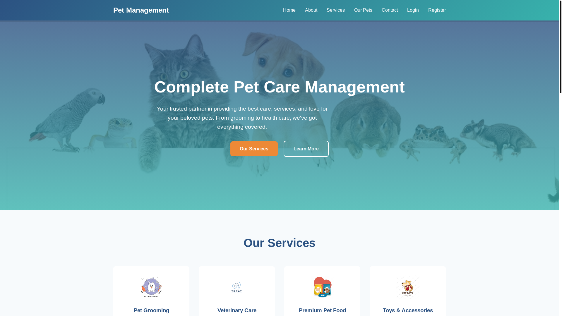 website screenshot of https://uccd2323petmanagement.pages.dev/