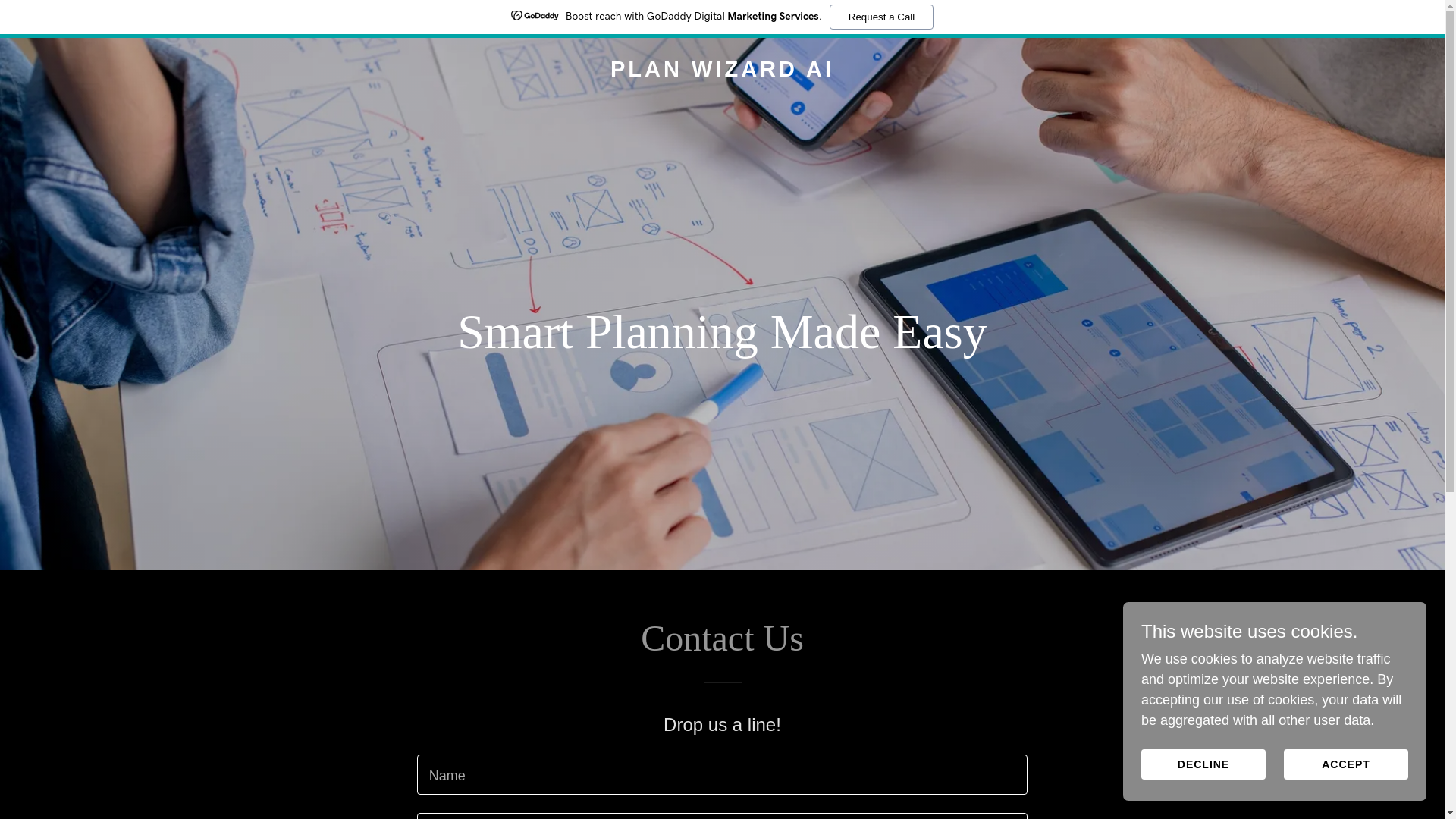 website screenshot of https://planwizardai.com/