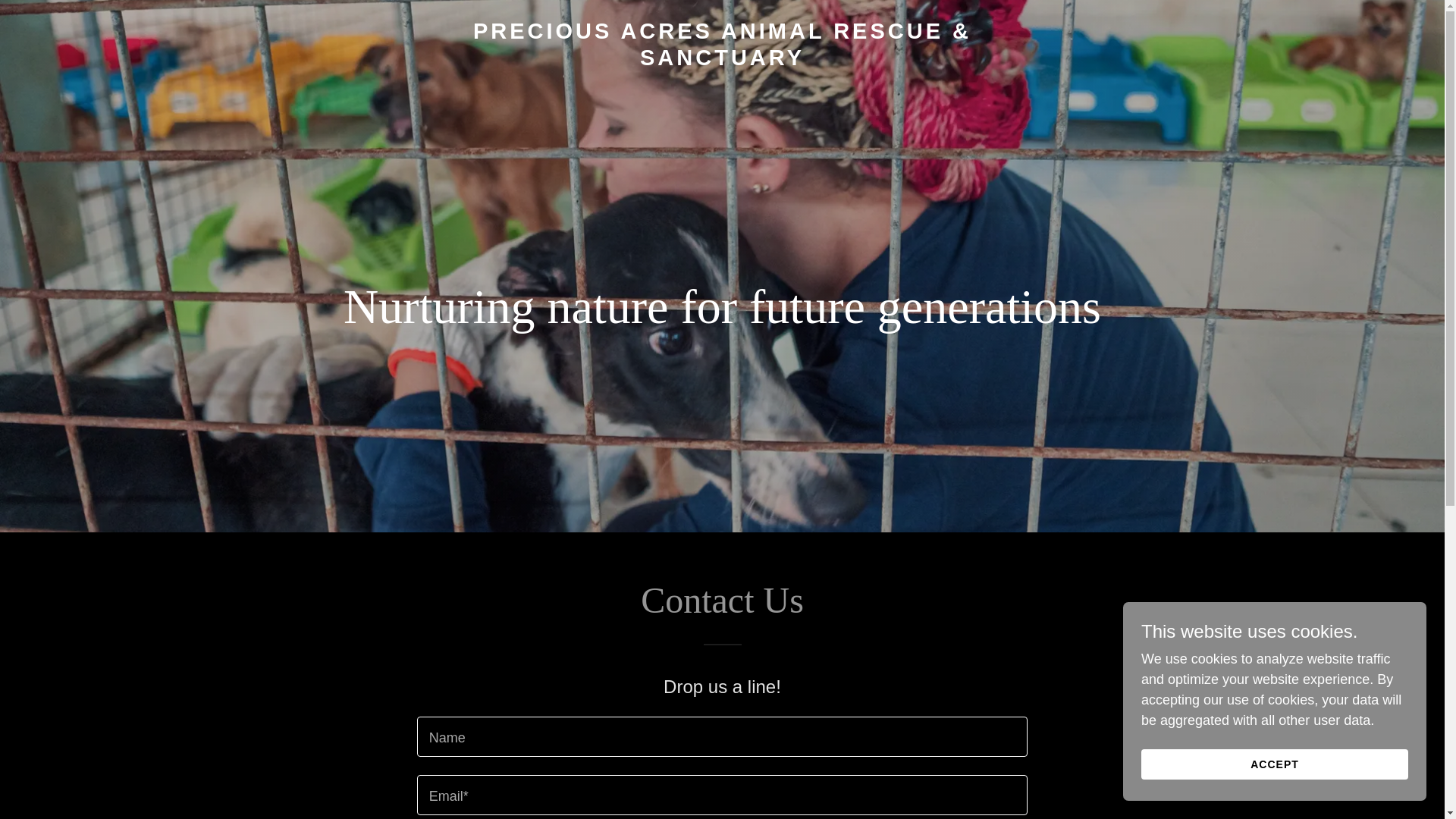website screenshot of https://preciousacres.org/