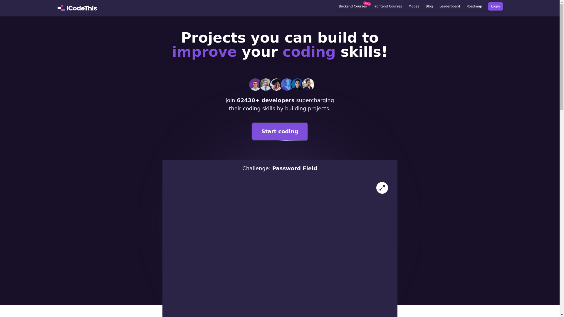 website screenshot of https://icodethis.com/