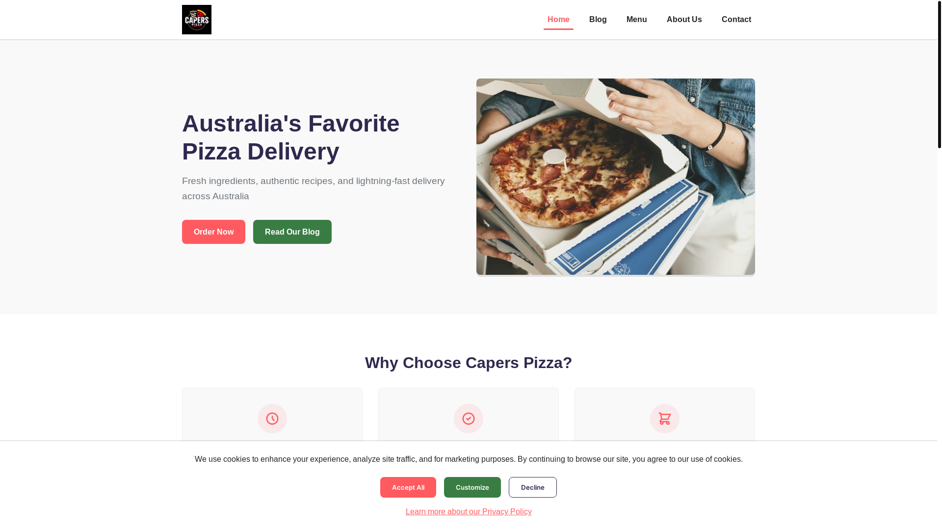 website screenshot of https://pizzacaaprs.com/