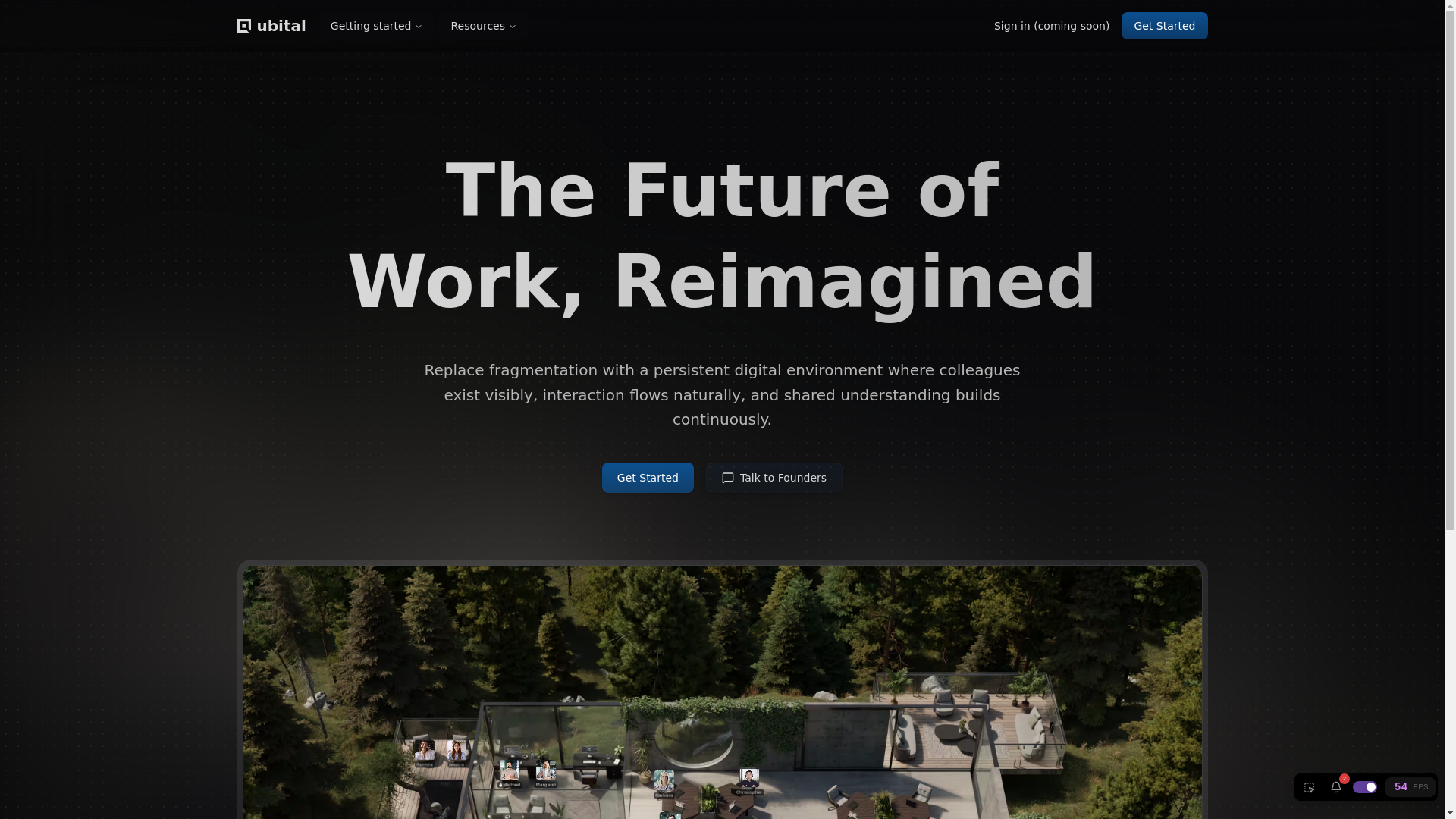 website screenshot of https://www.qubital.space