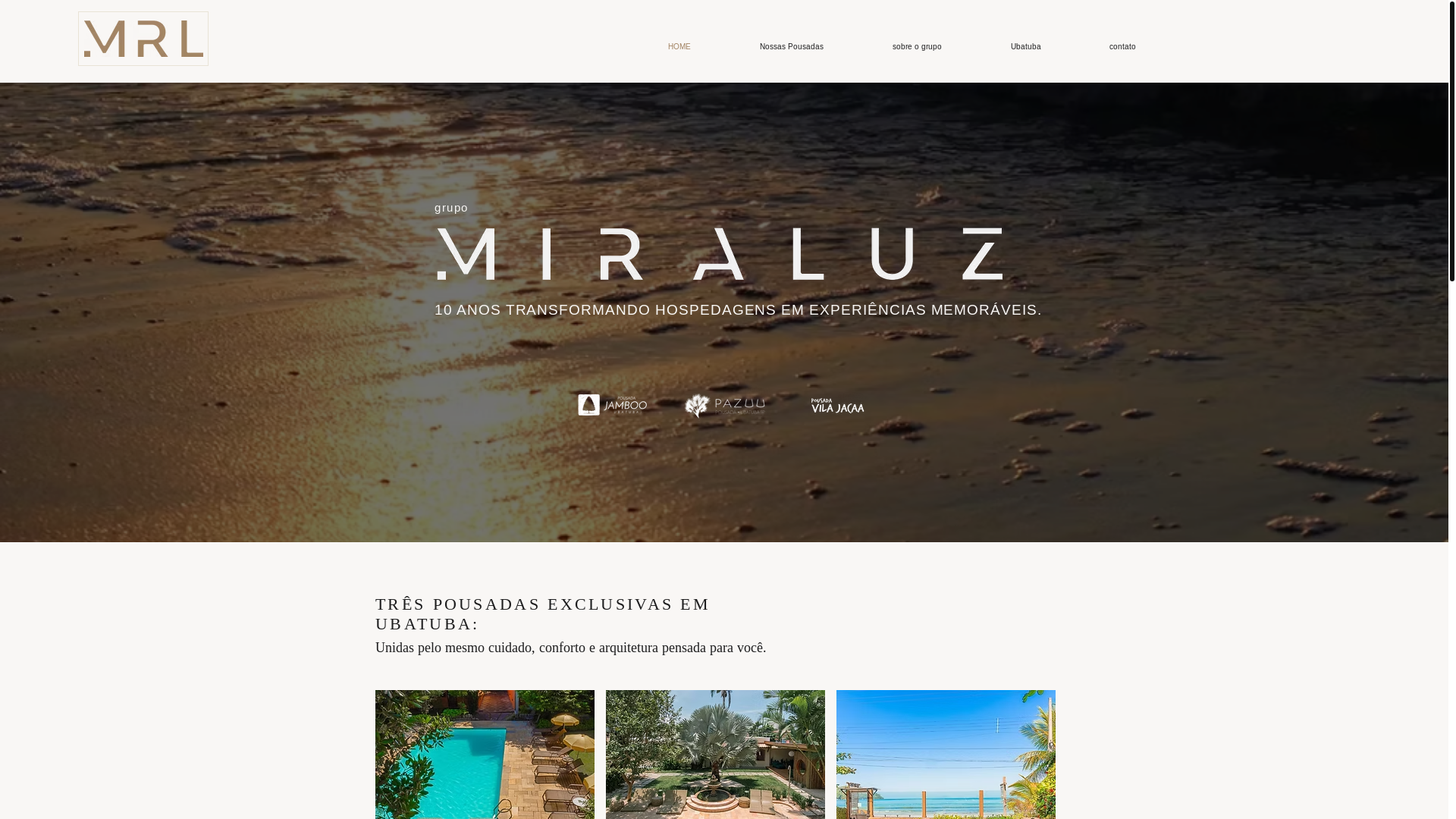 website screenshot of https://miraluzhoteis.com/