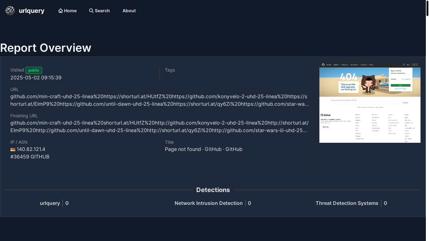 website screenshot of https://urlquery.net/report/bc5aa488-e3c0-4128-b34f-cfe10c588cc2