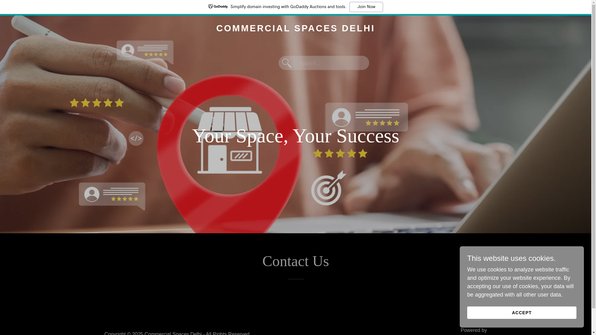 website screenshot of https://commercialspacesdelhi.com/