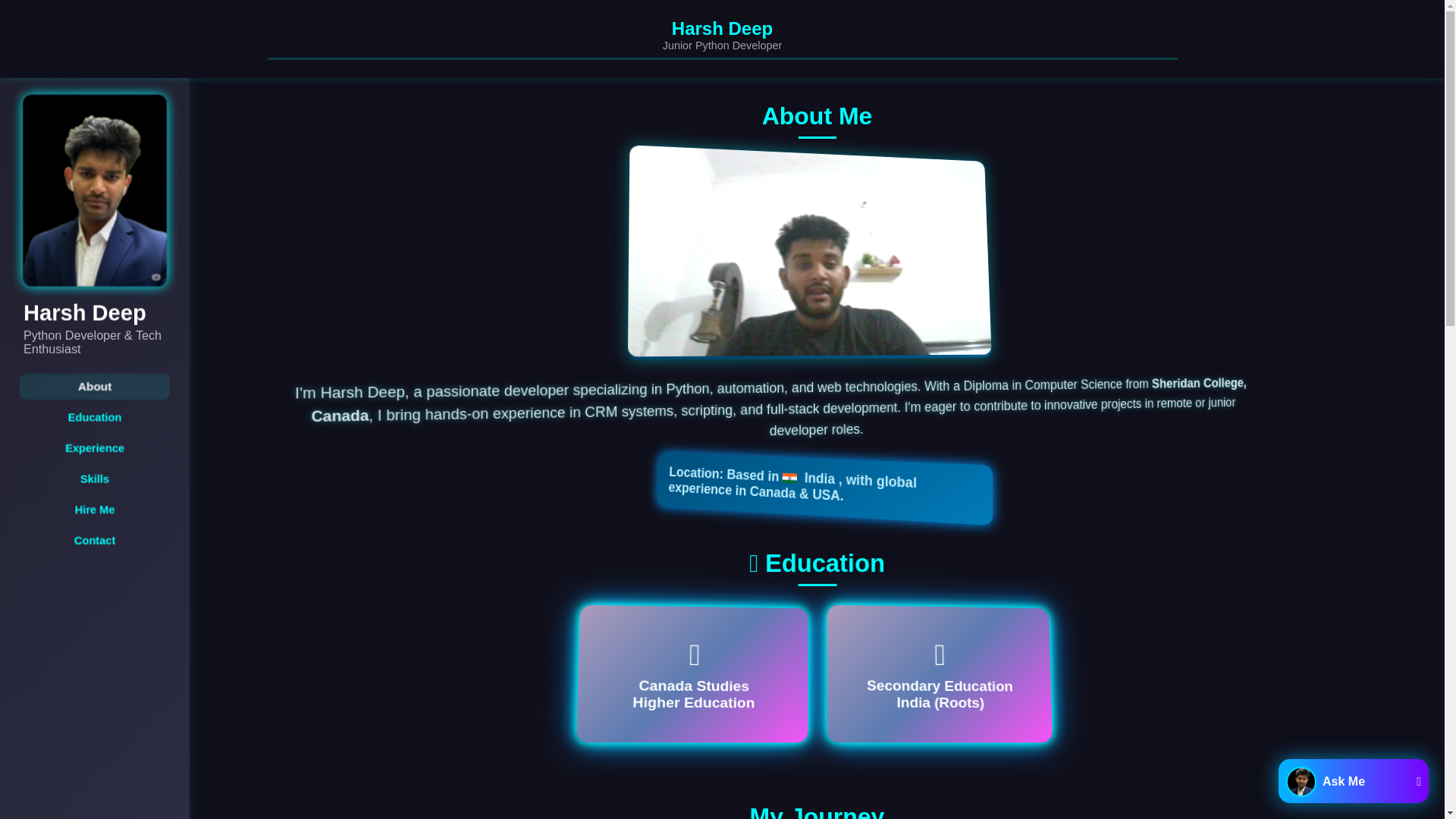 website screenshot of https://harshcodes.online/