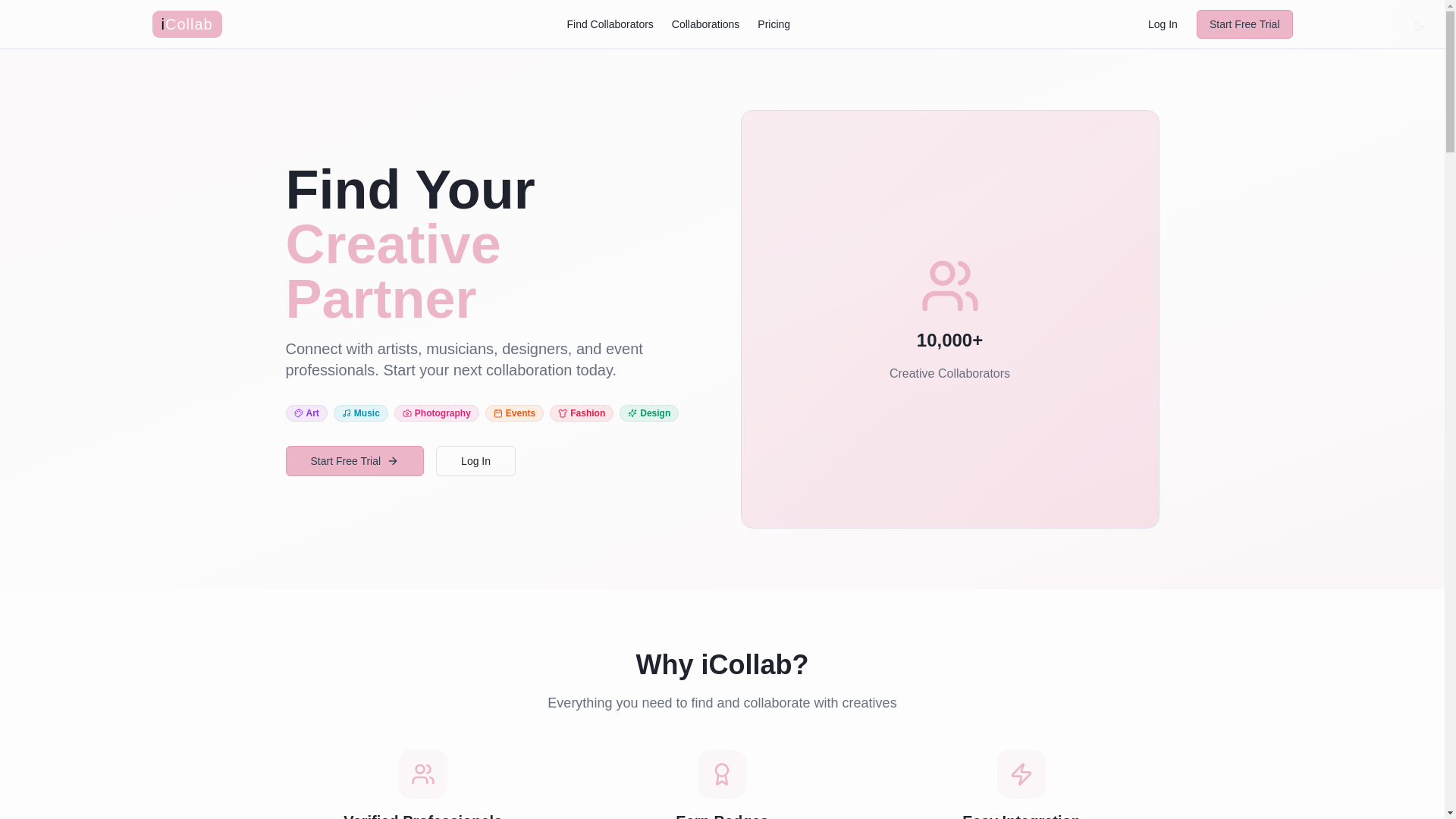 website screenshot of https://icollab.studio/