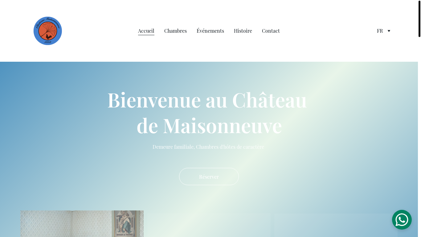 website screenshot of https://chateau2maisonneuve.fr/