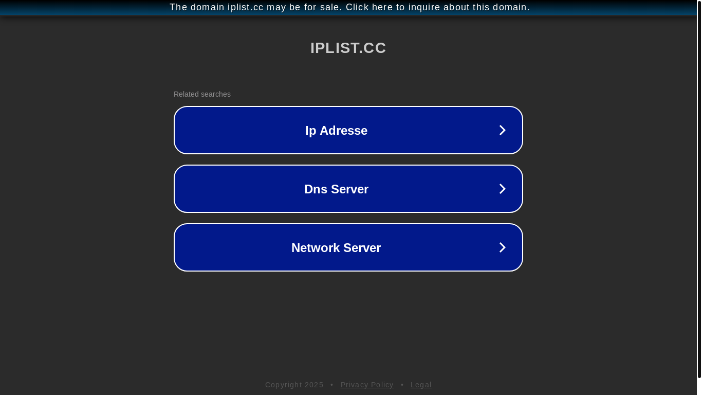 website screenshot of https://iplist.cc/api/